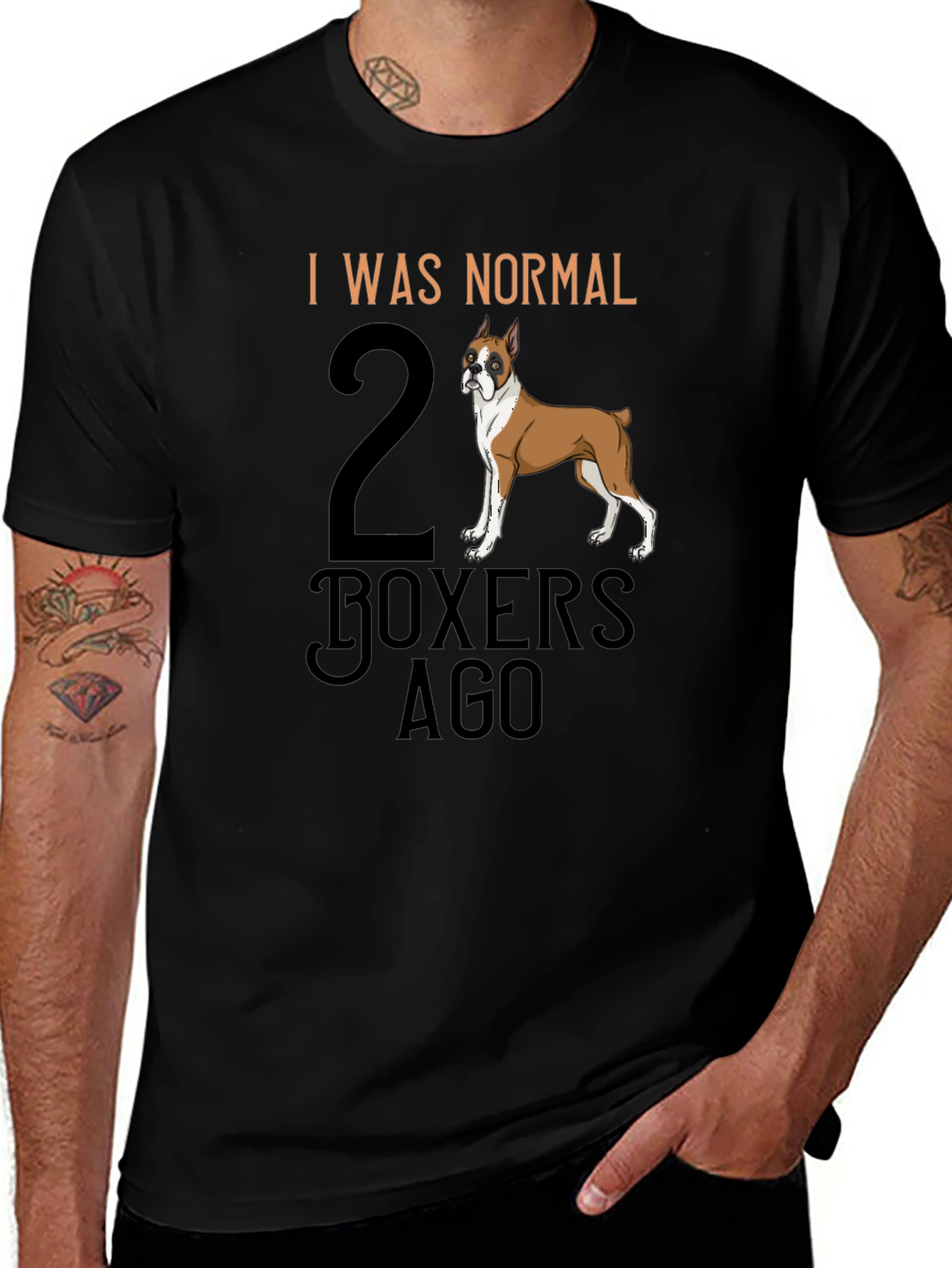 Funny Boxer Dog T-Shirt - I Was Normal 2 Boxers Ago