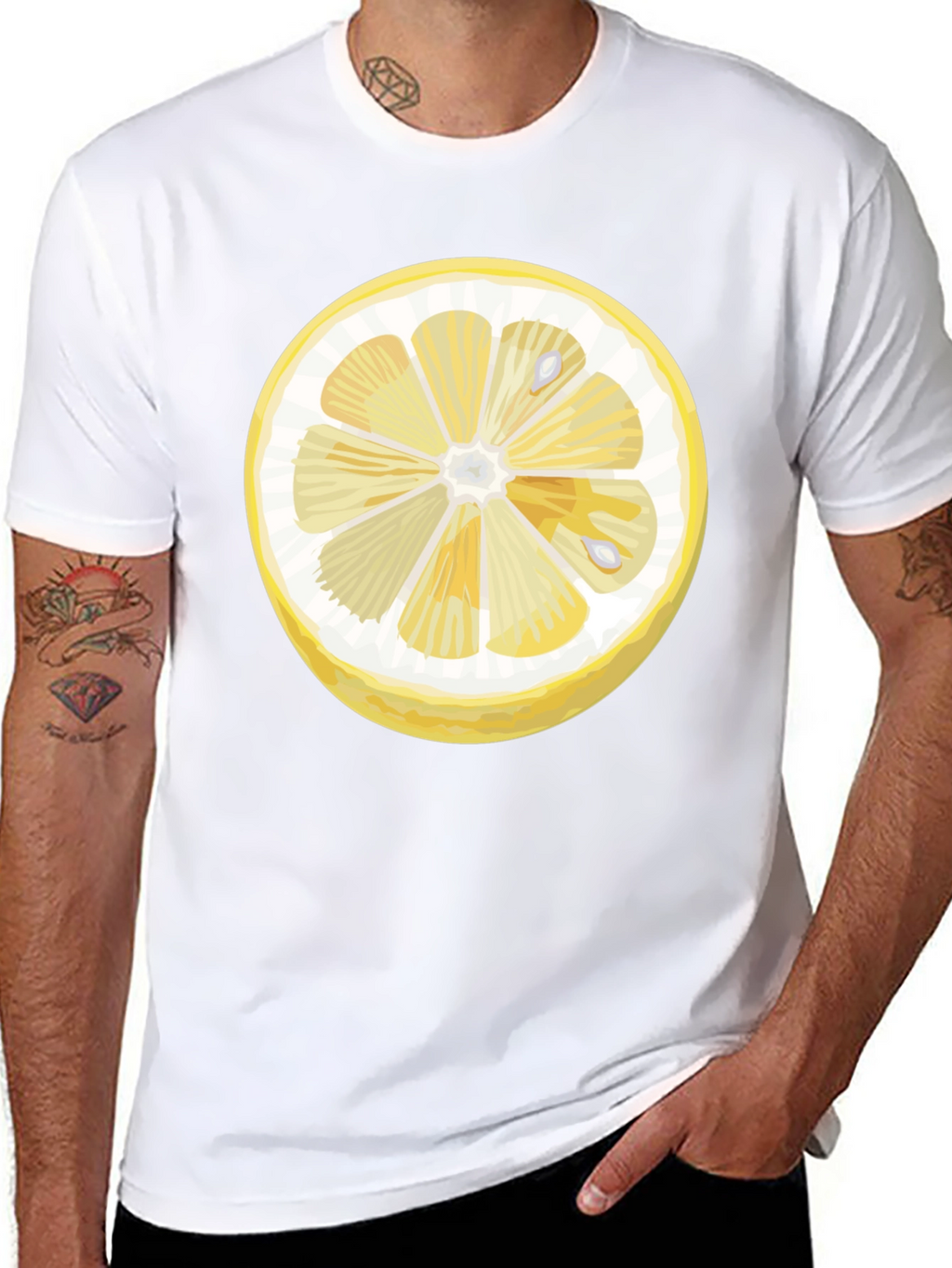 Lemon Slice Graphic Black T-Shirt
