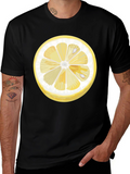 Lemon Slice Graphic Black T-Shirt