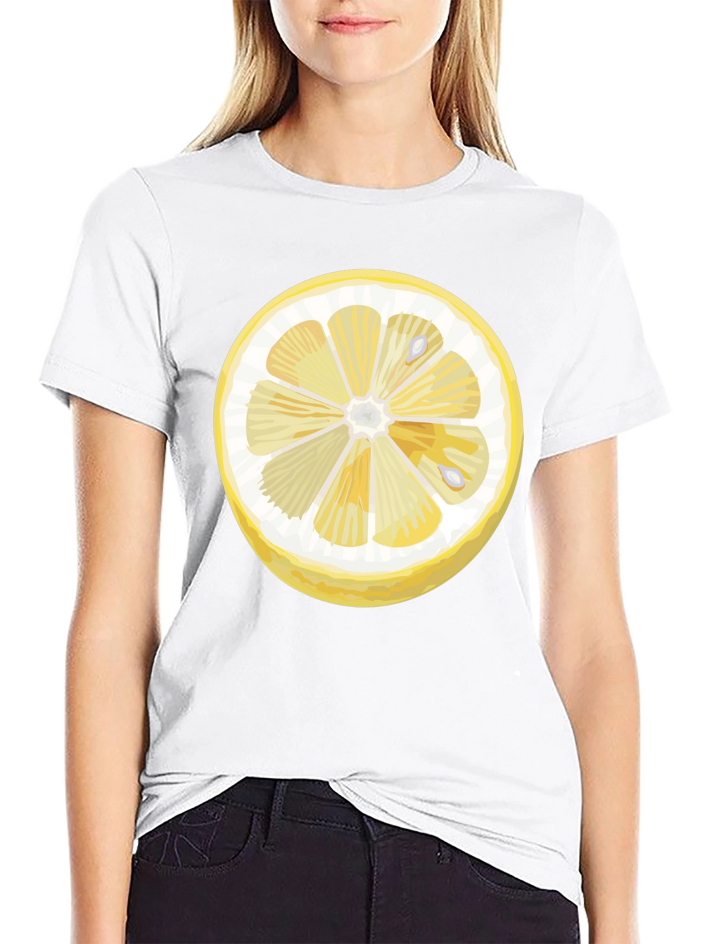 Lemon Slice Graphic Black T-Shirt