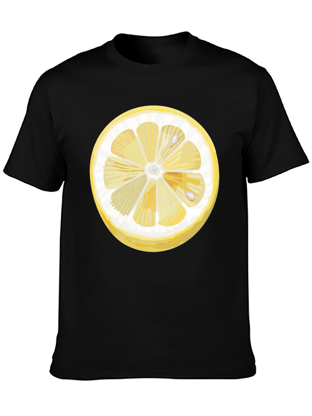 Lemon Slice Graphic Black T-Shirt