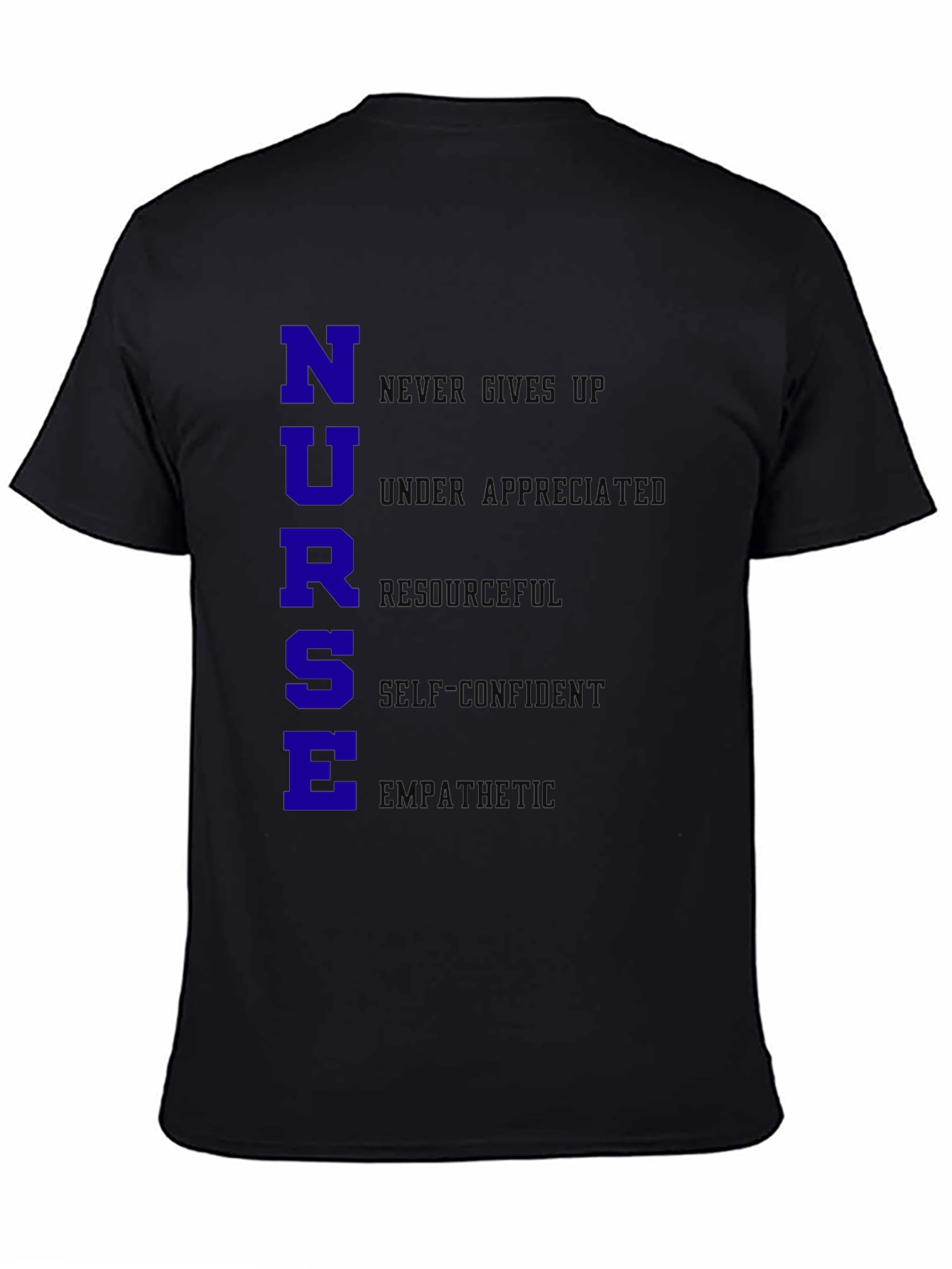 Nurse Qualities T-Shirt - Black Cotton Blend