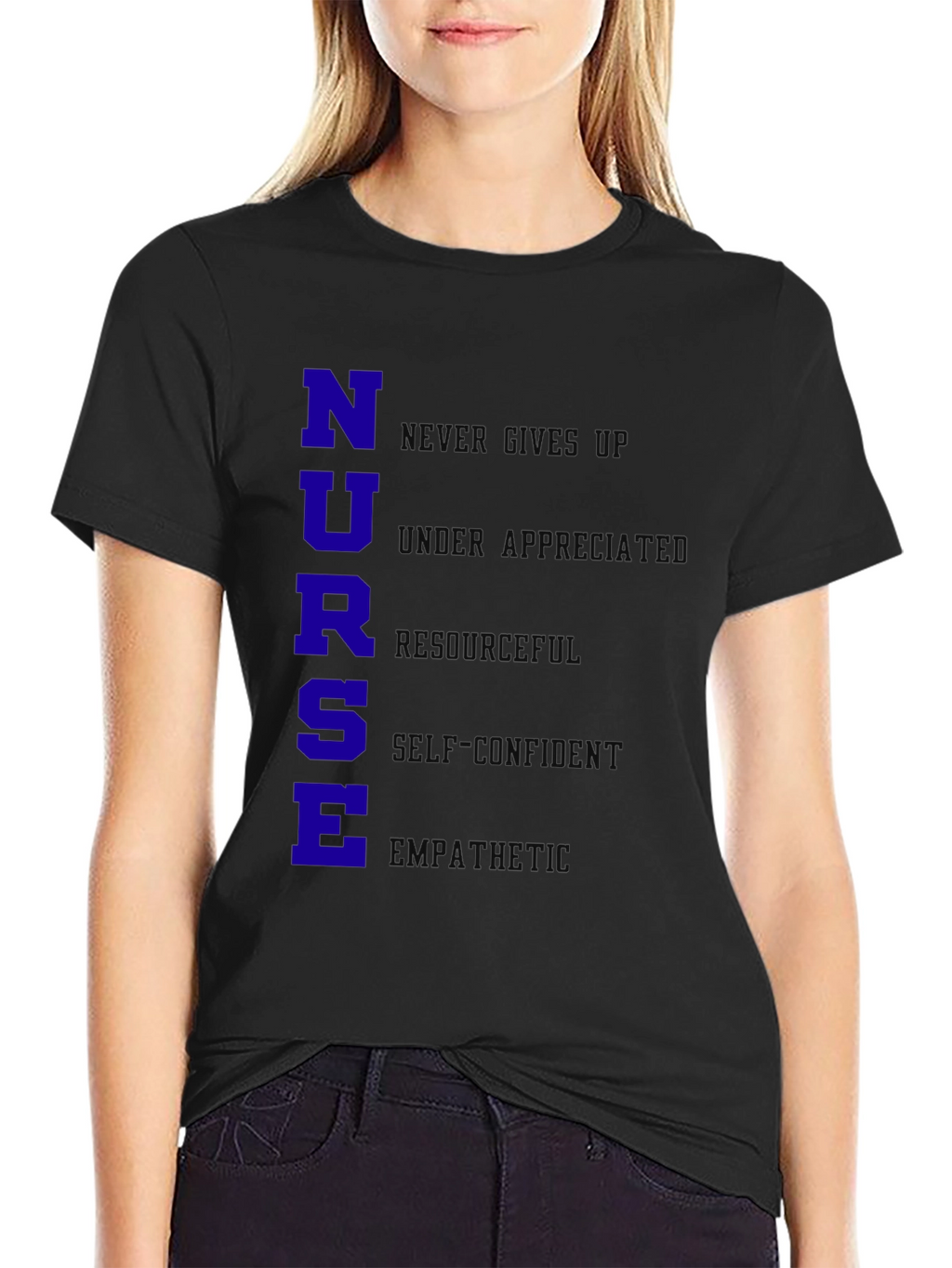 Nurse Qualities T-Shirt - Black Cotton Blend