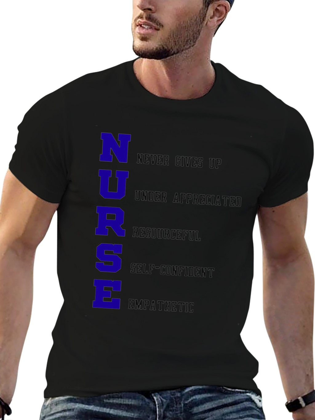Nurse Qualities T-Shirt - Black Cotton Blend