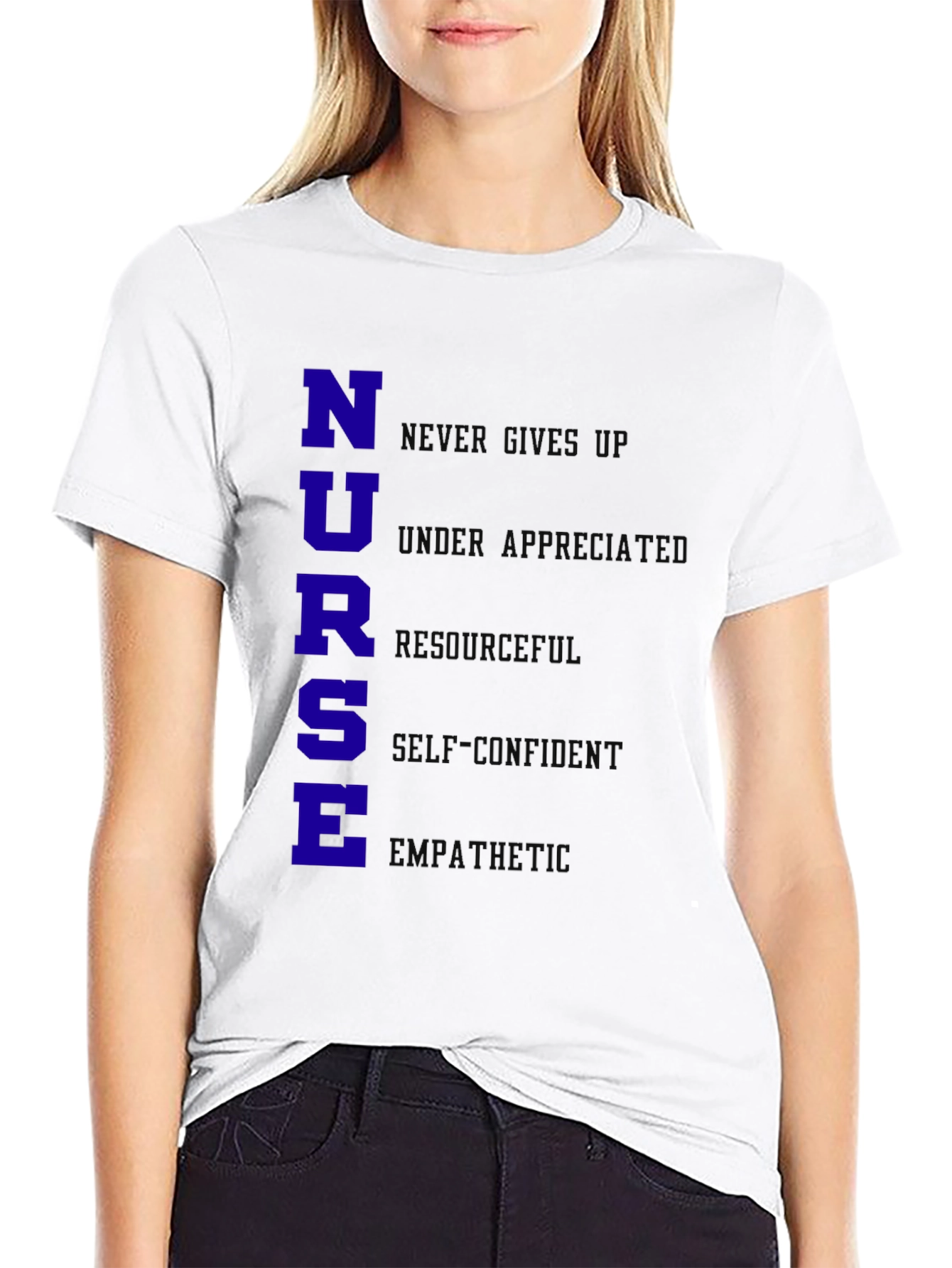 Nurse Qualities T-Shirt - Black Cotton Blend