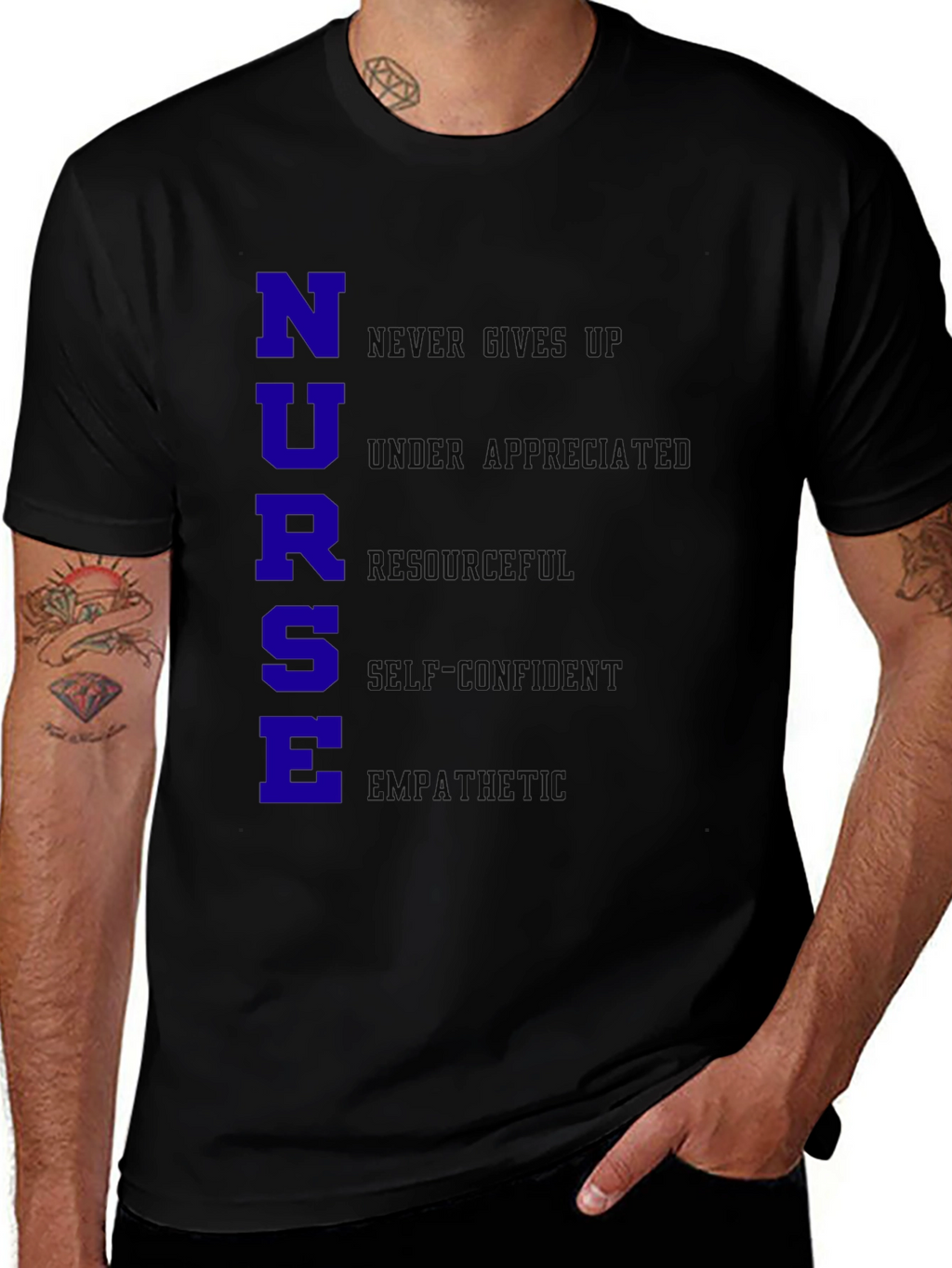 Nurse Qualities T-Shirt - Black Cotton Blend