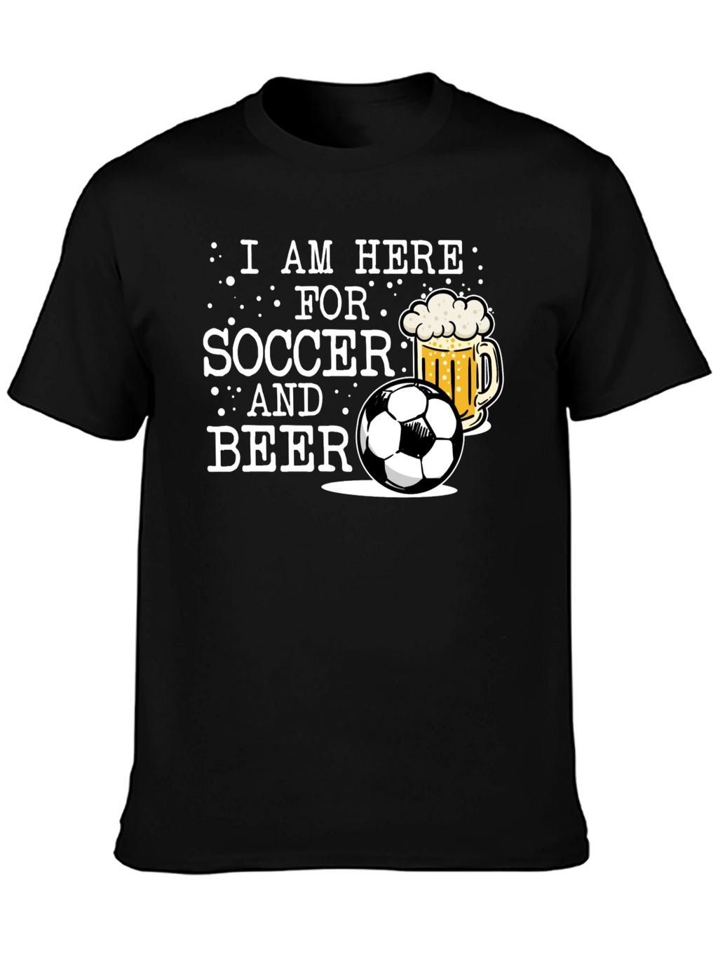 Soccer and Beer T-Shirt - Mens Black Graphic Tee