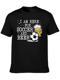 Soccer and Beer T-Shirt - Mens Black Graphic Tee