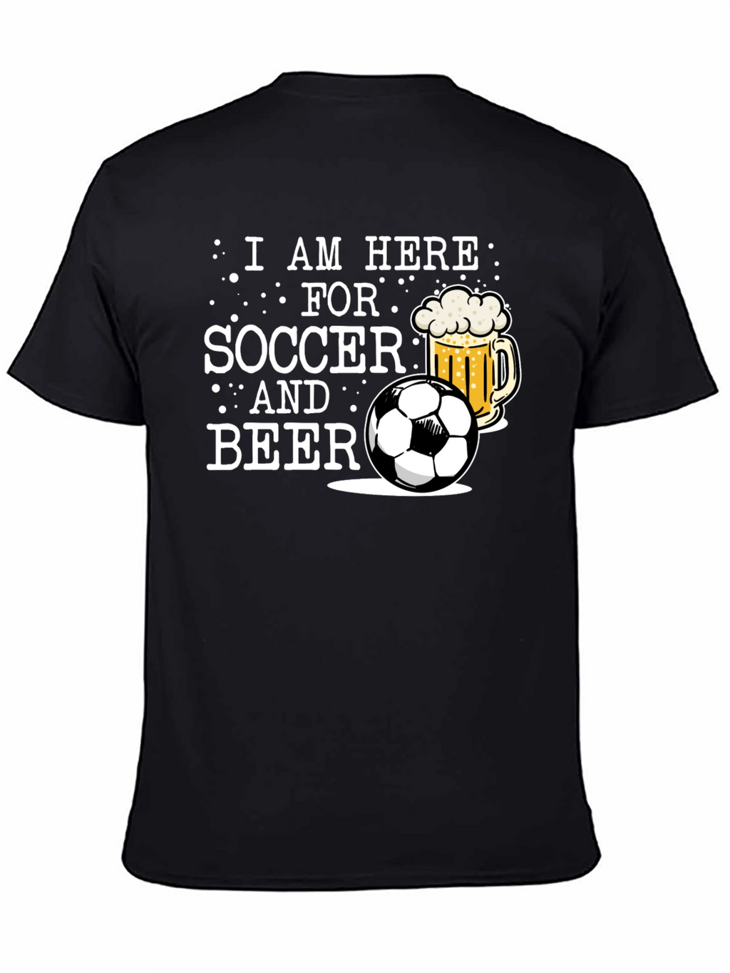 Soccer and Beer T-Shirt - Mens Black Graphic Tee
