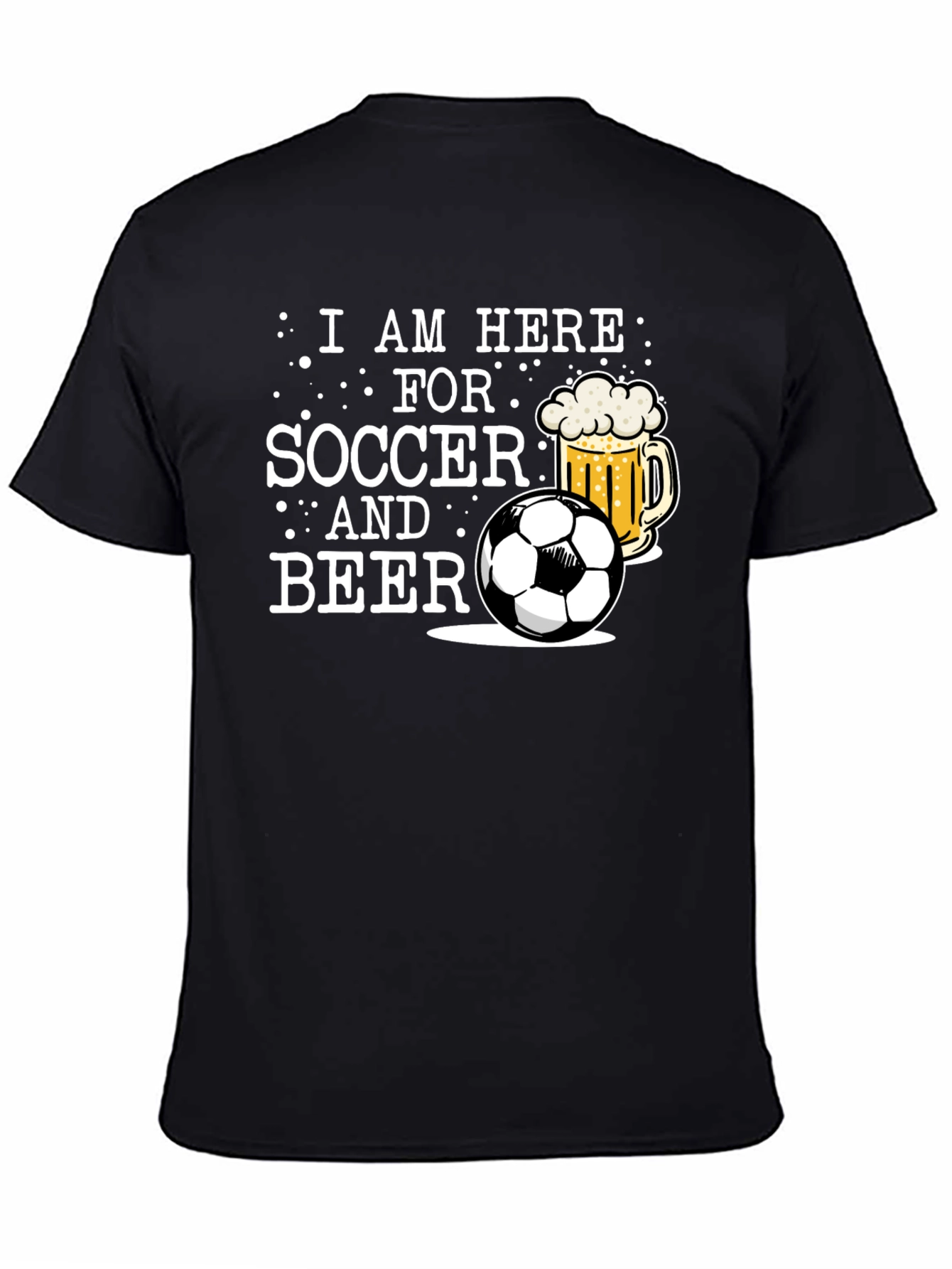 Soccer and Beer T-Shirt - Mens Black Graphic Tee
