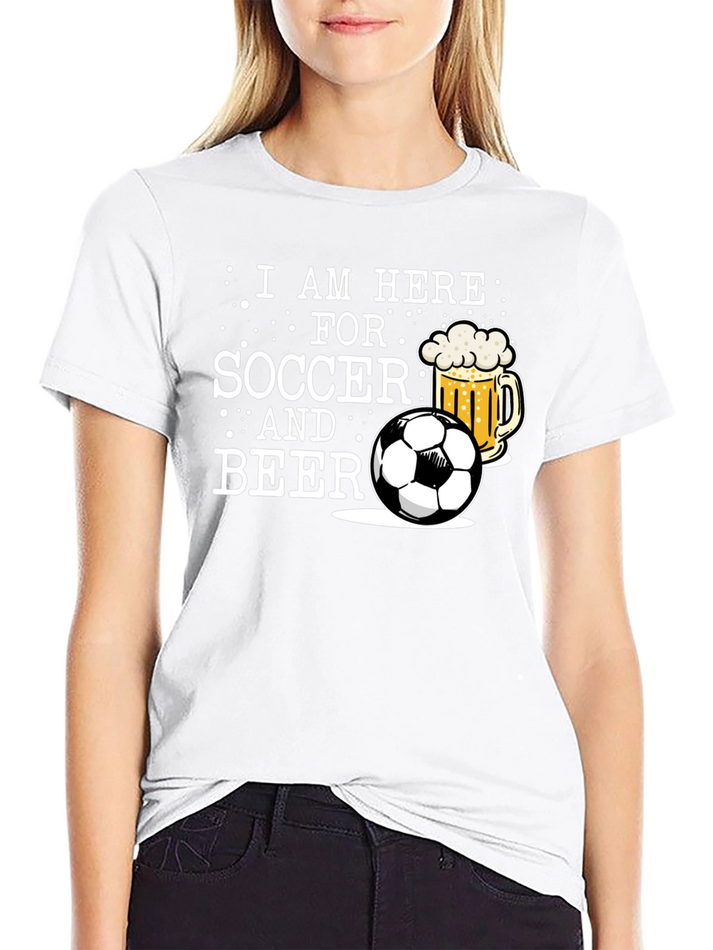 Soccer and Beer T-Shirt - Mens Black Graphic Tee