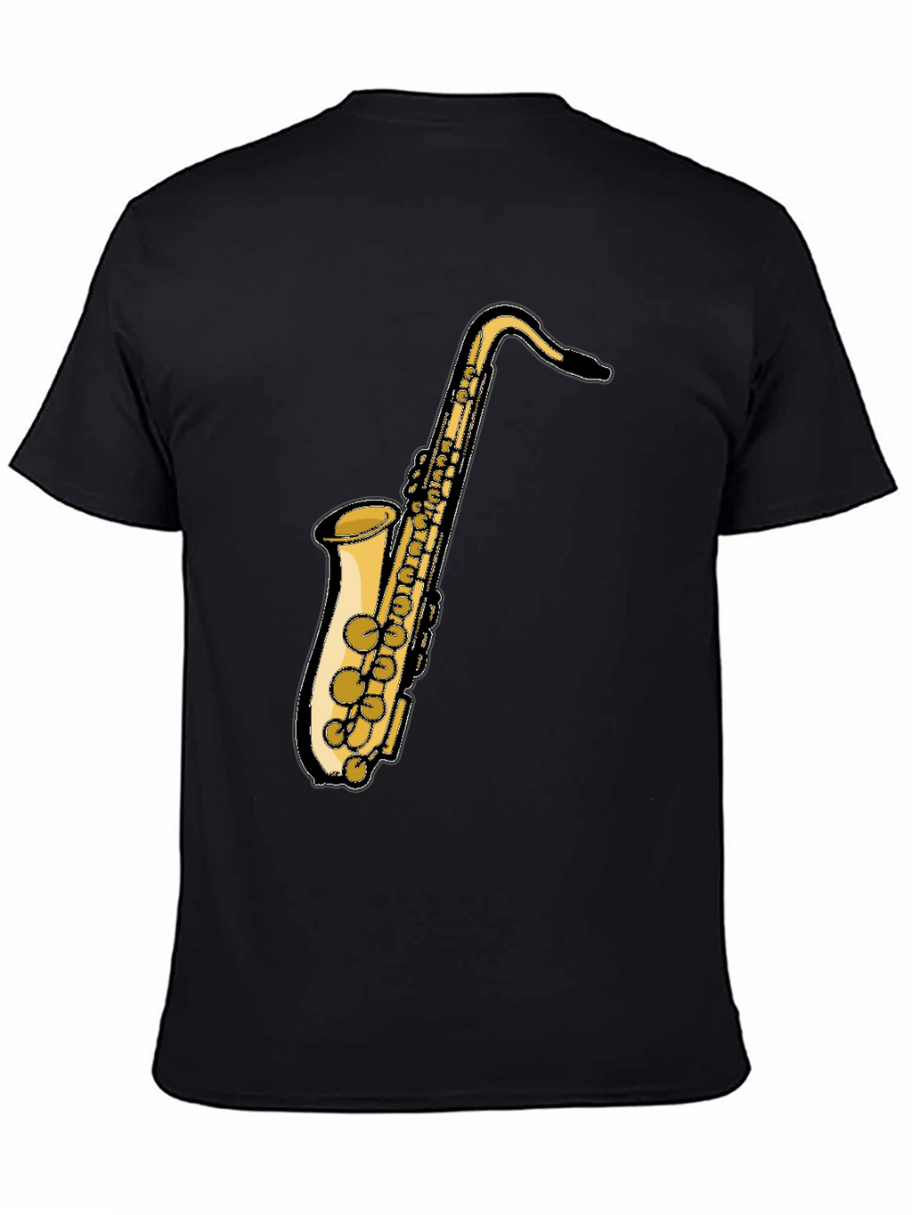 Saxophone Graphic Black T-Shirt - Music Lover Tee