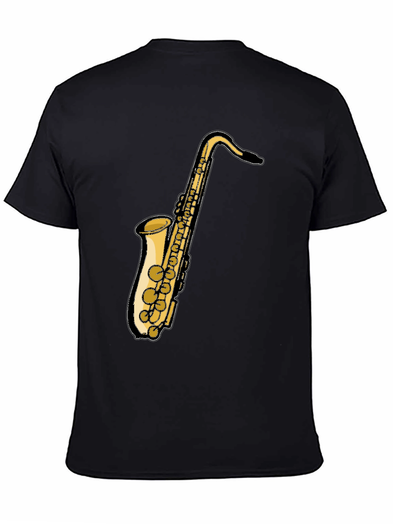 Saxophone Graphic Black T-Shirt - Music Lover Tee