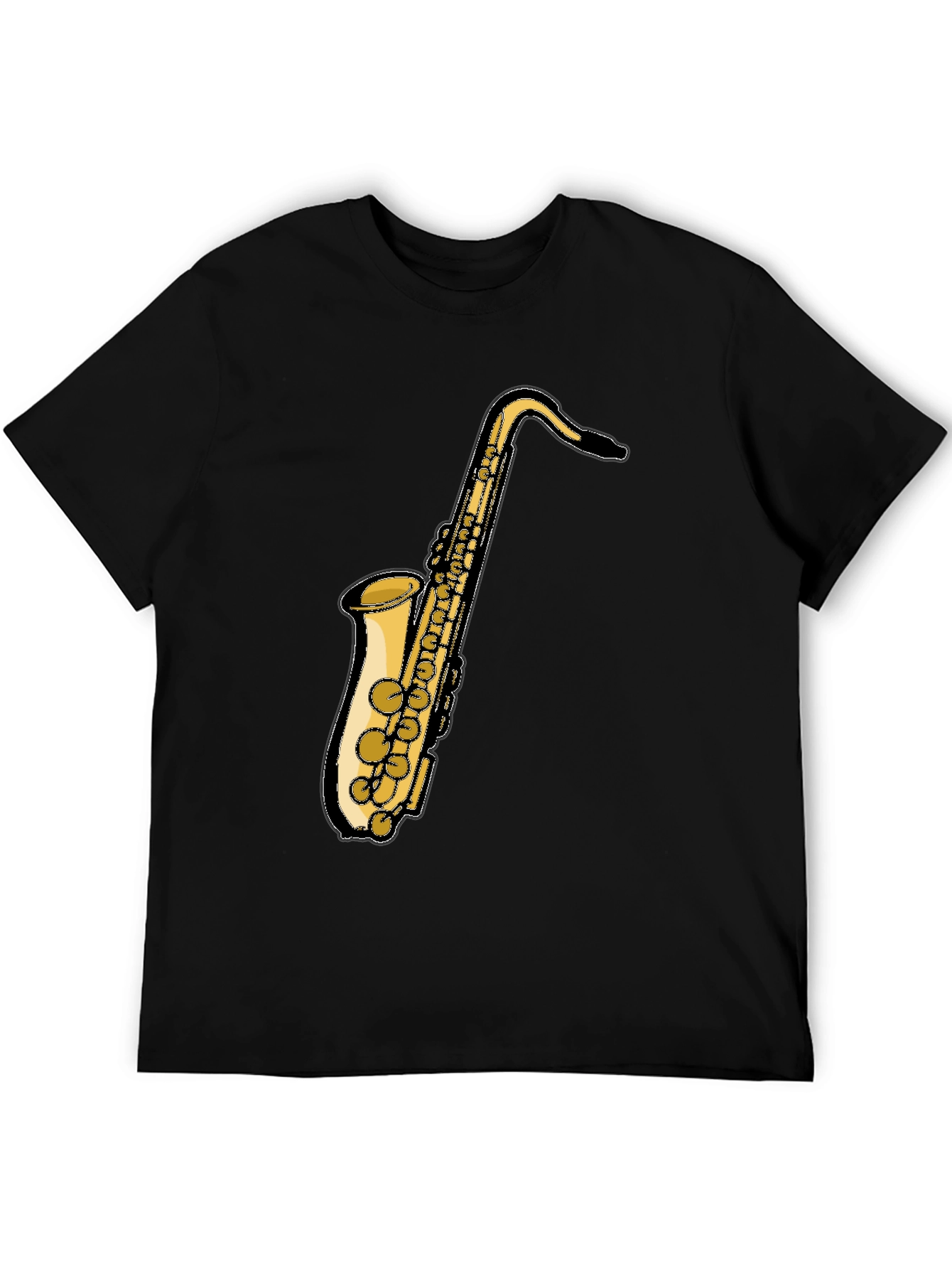Saxophone Graphic Black T-Shirt - Music Lover Tee