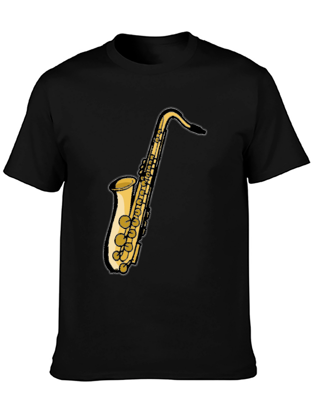 Saxophone Graphic Black T-Shirt - Music Lover Tee