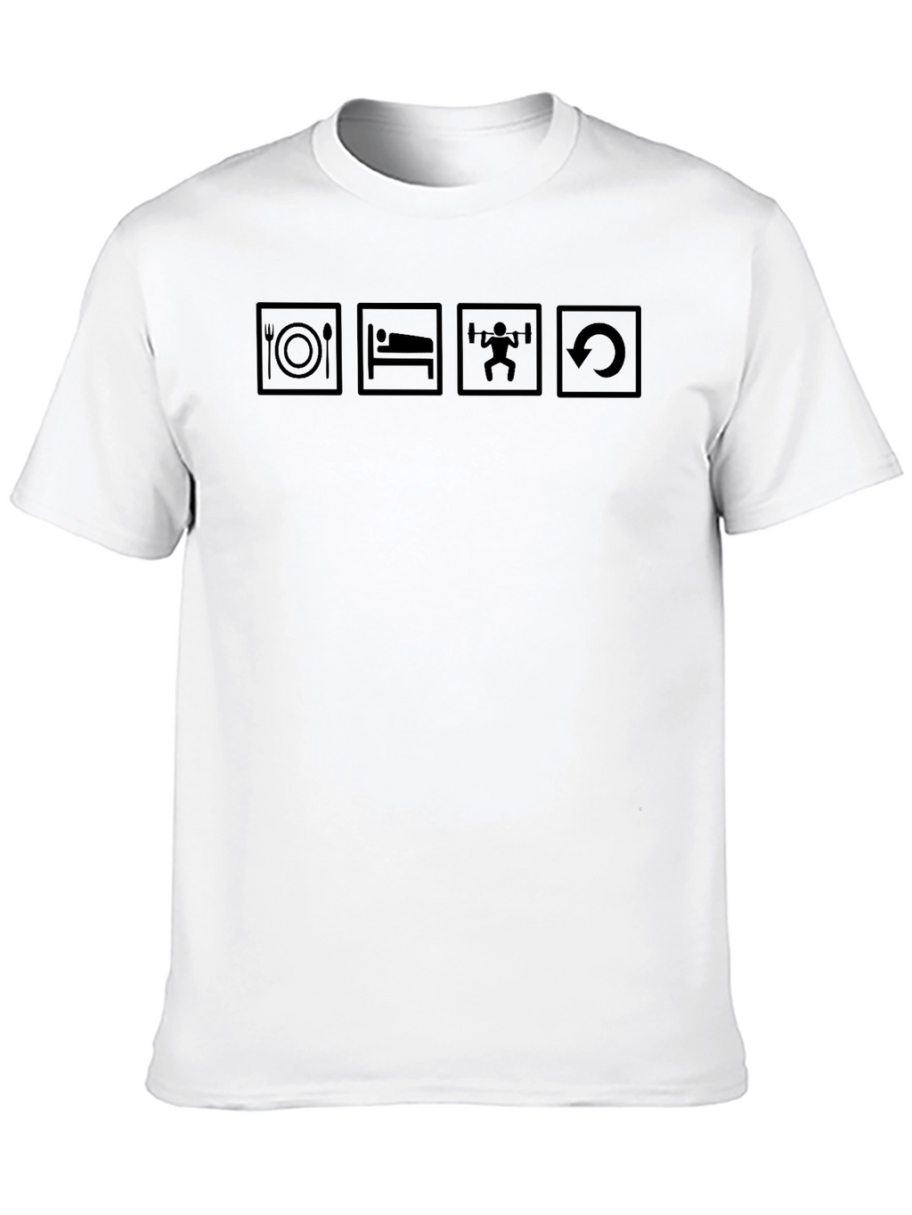 Eat Sleep Lift Repeat Black Graphic T-Shirt
