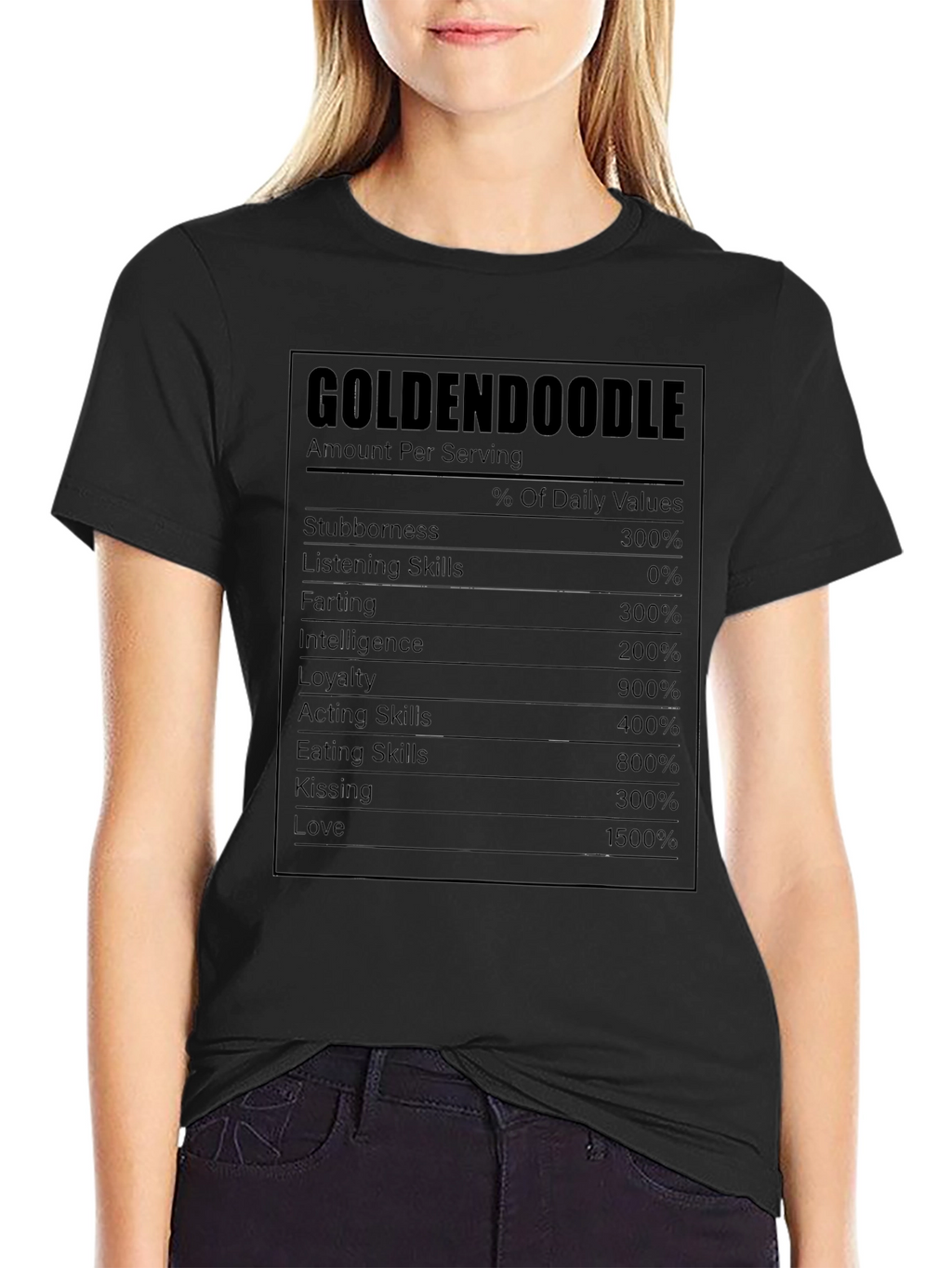Goldendoodle Nutrition Facts T-Shirt - Funny Dog Lover Tee