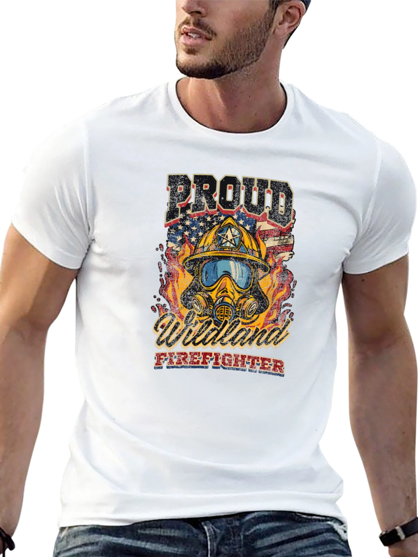 Proud Wildland Firefighter Graphic T-Shirt