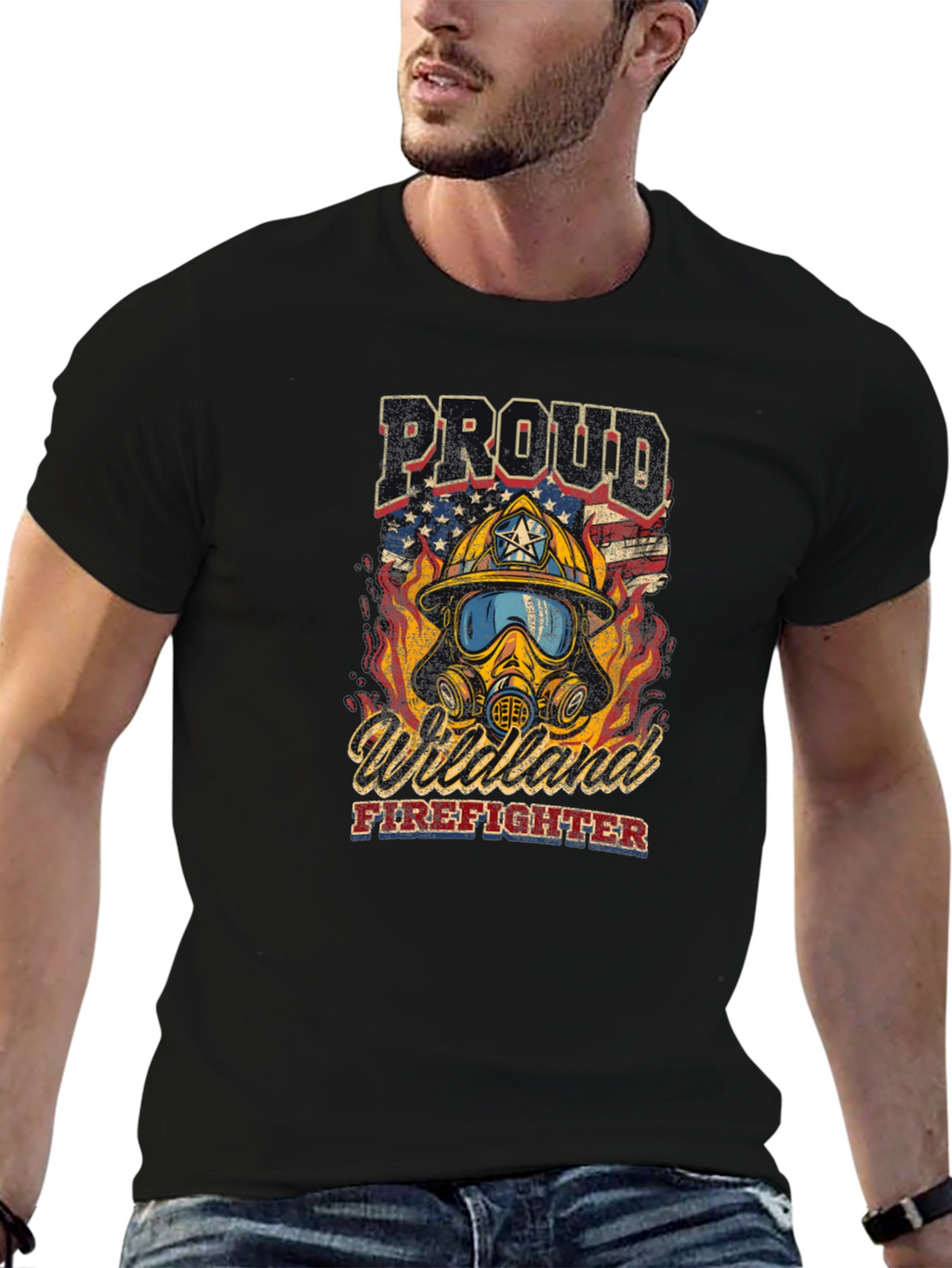 Proud Wildland Firefighter Graphic T-Shirt