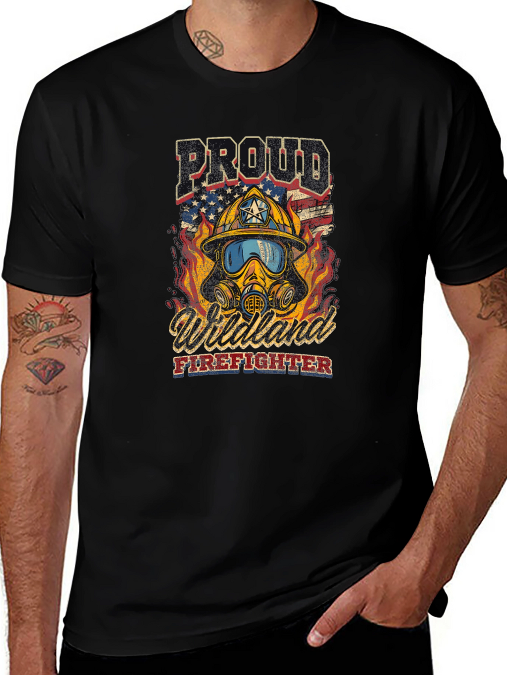 Proud Wildland Firefighter Graphic T-Shirt