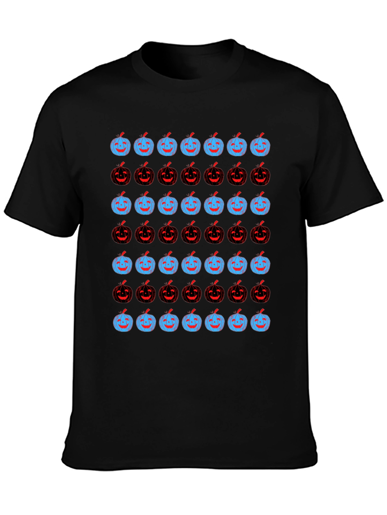 Pumpkin Pattern Black Tee