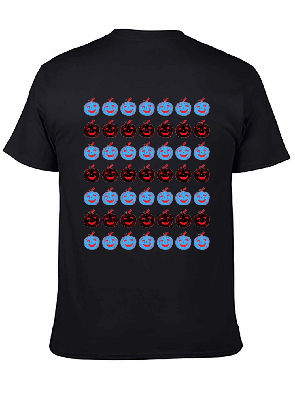 Pumpkin Pattern Black Tee