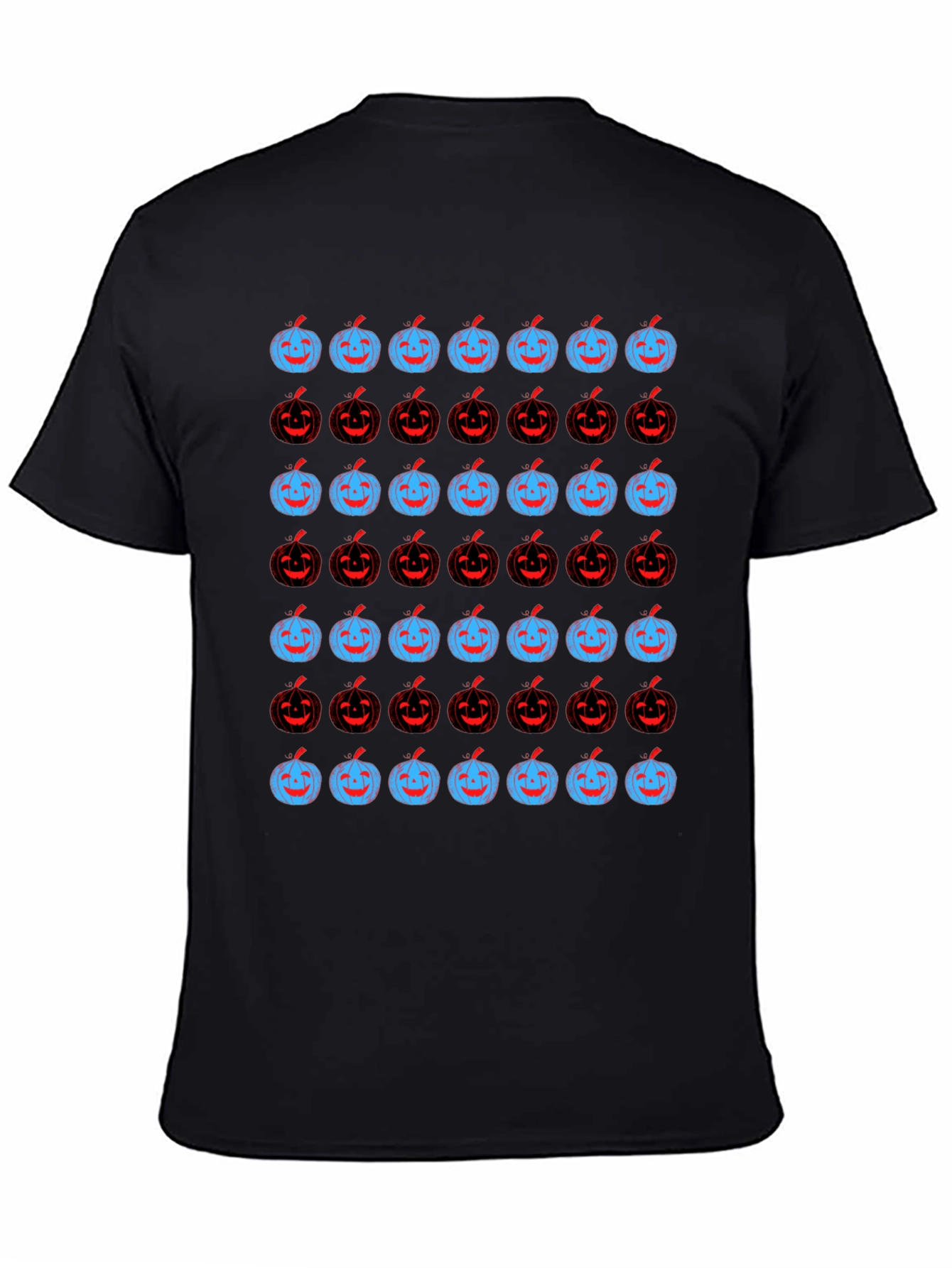 Pumpkin Pattern Black Tee