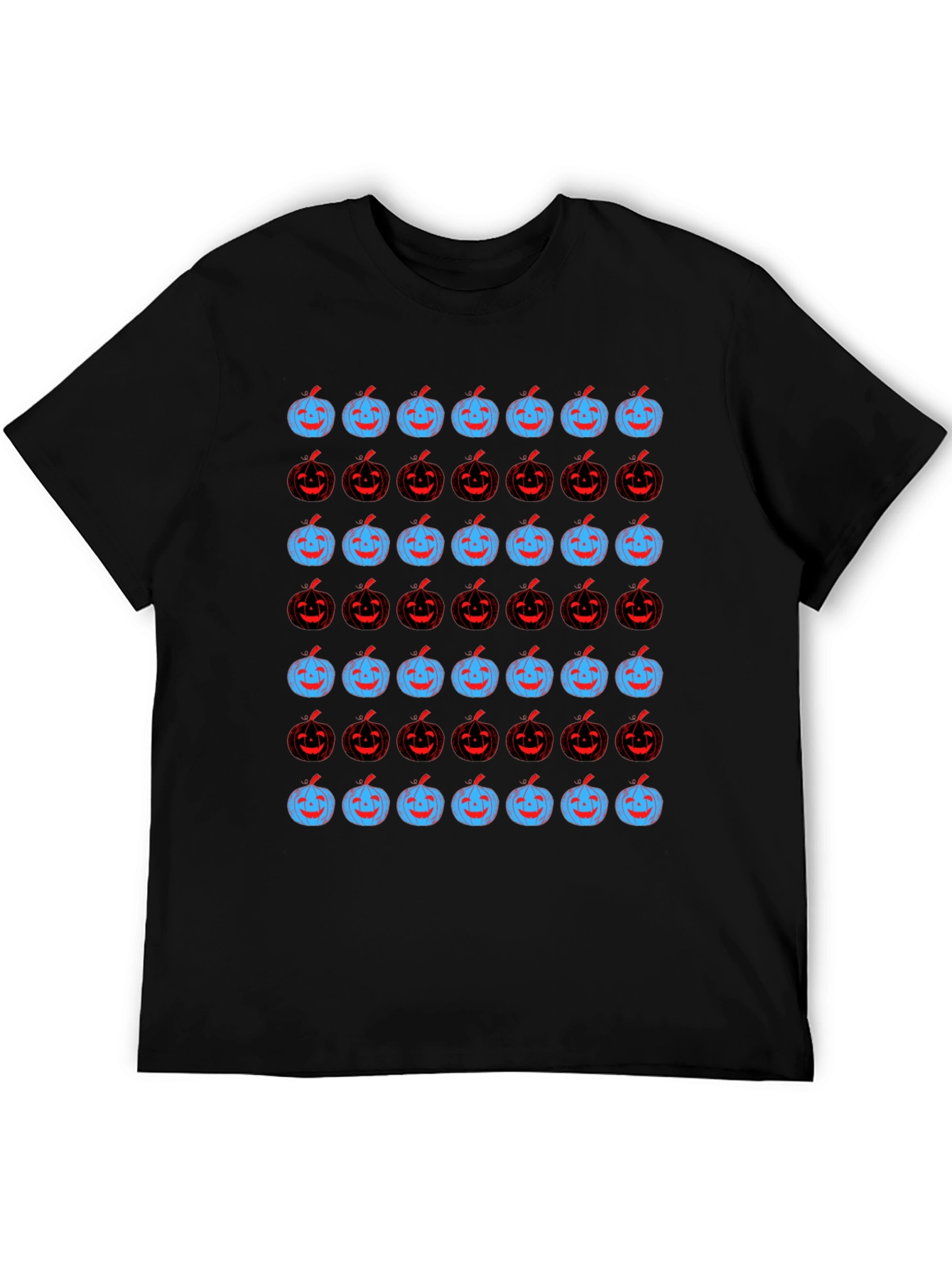Pumpkin Pattern Black Tee