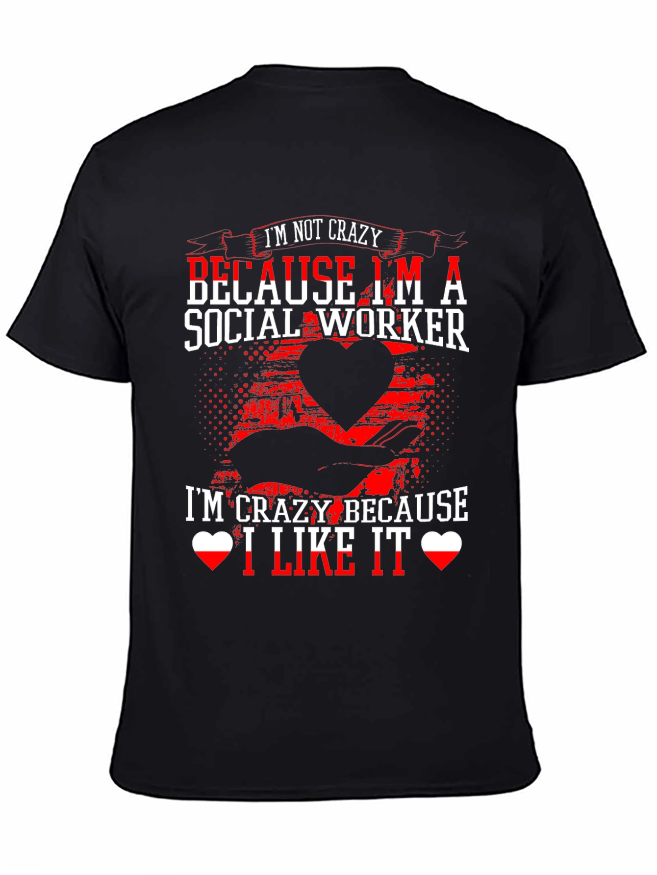 Crazy Social Worker Graphic Tee - Black