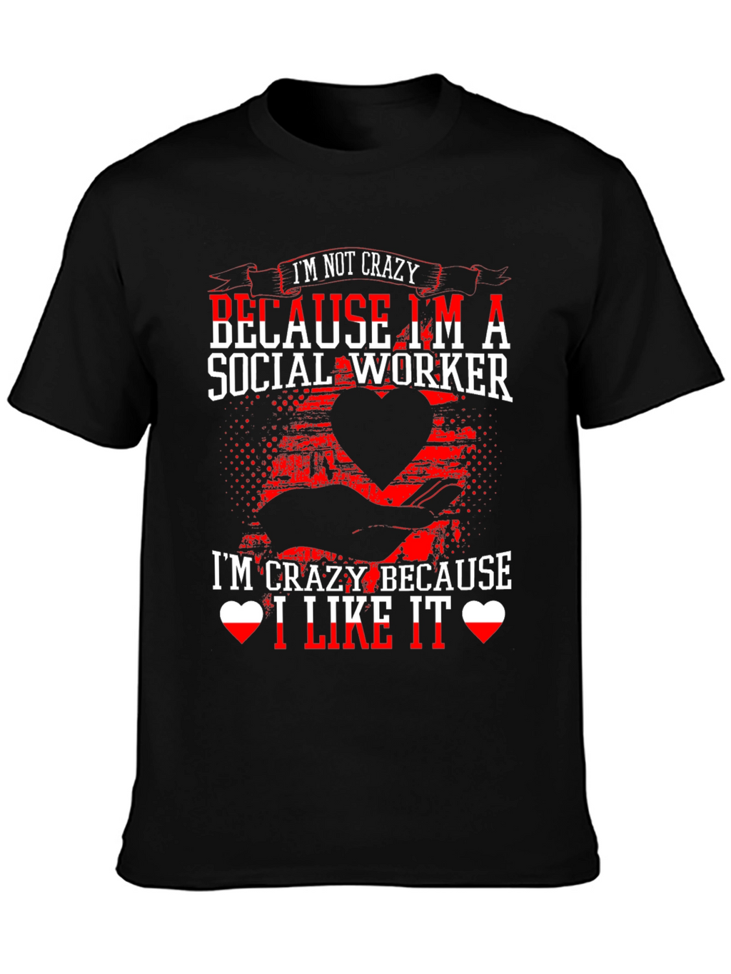 Crazy Social Worker Graphic Tee - Black
