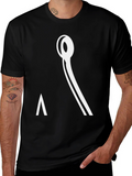 Minimalist Black Tee with Abstract Graphic Design