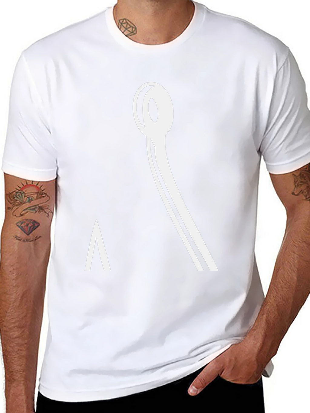 Minimalist Black Tee with Abstract Graphic Design
