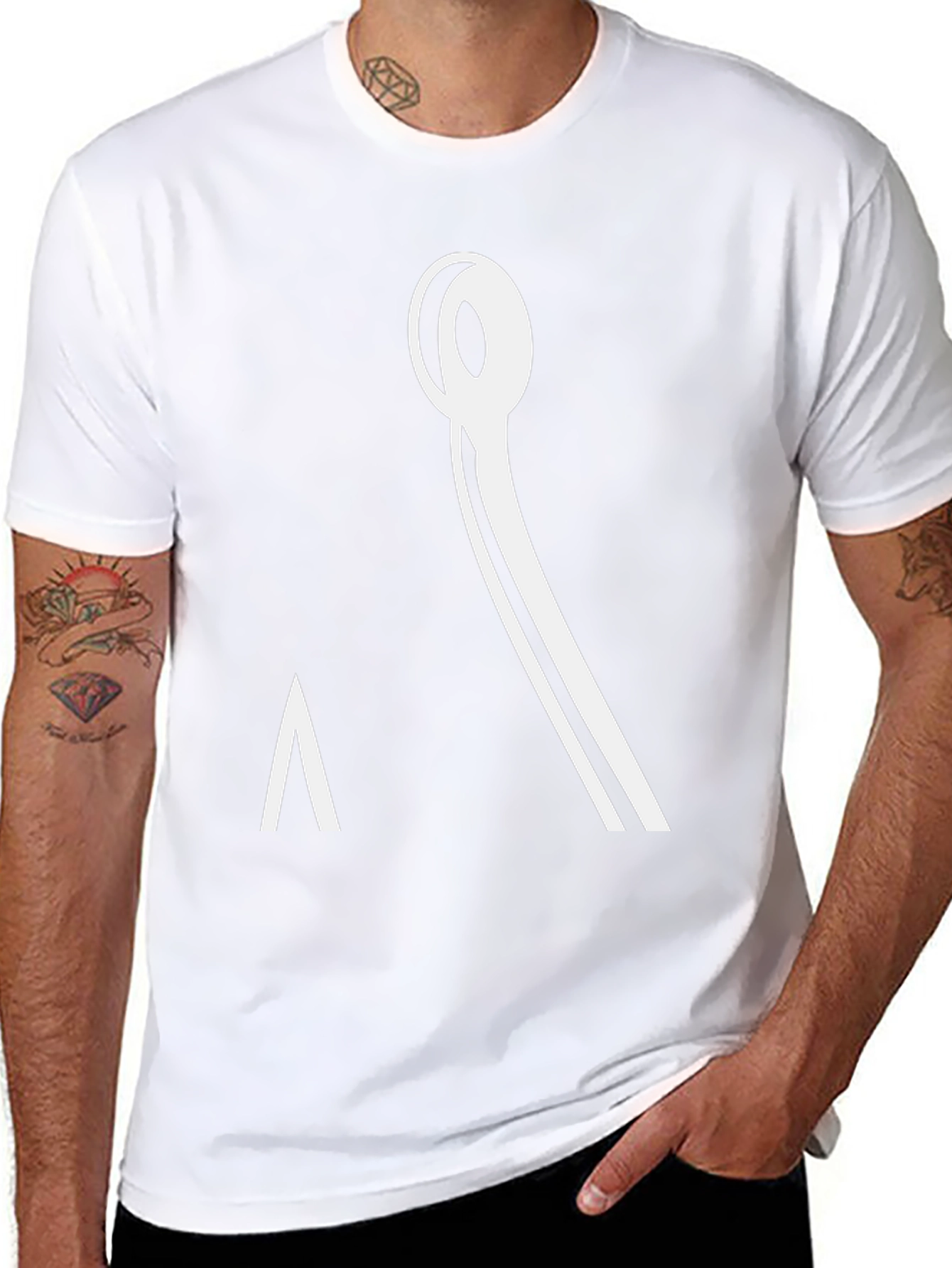 Minimalist Black Tee with Abstract Graphic Design