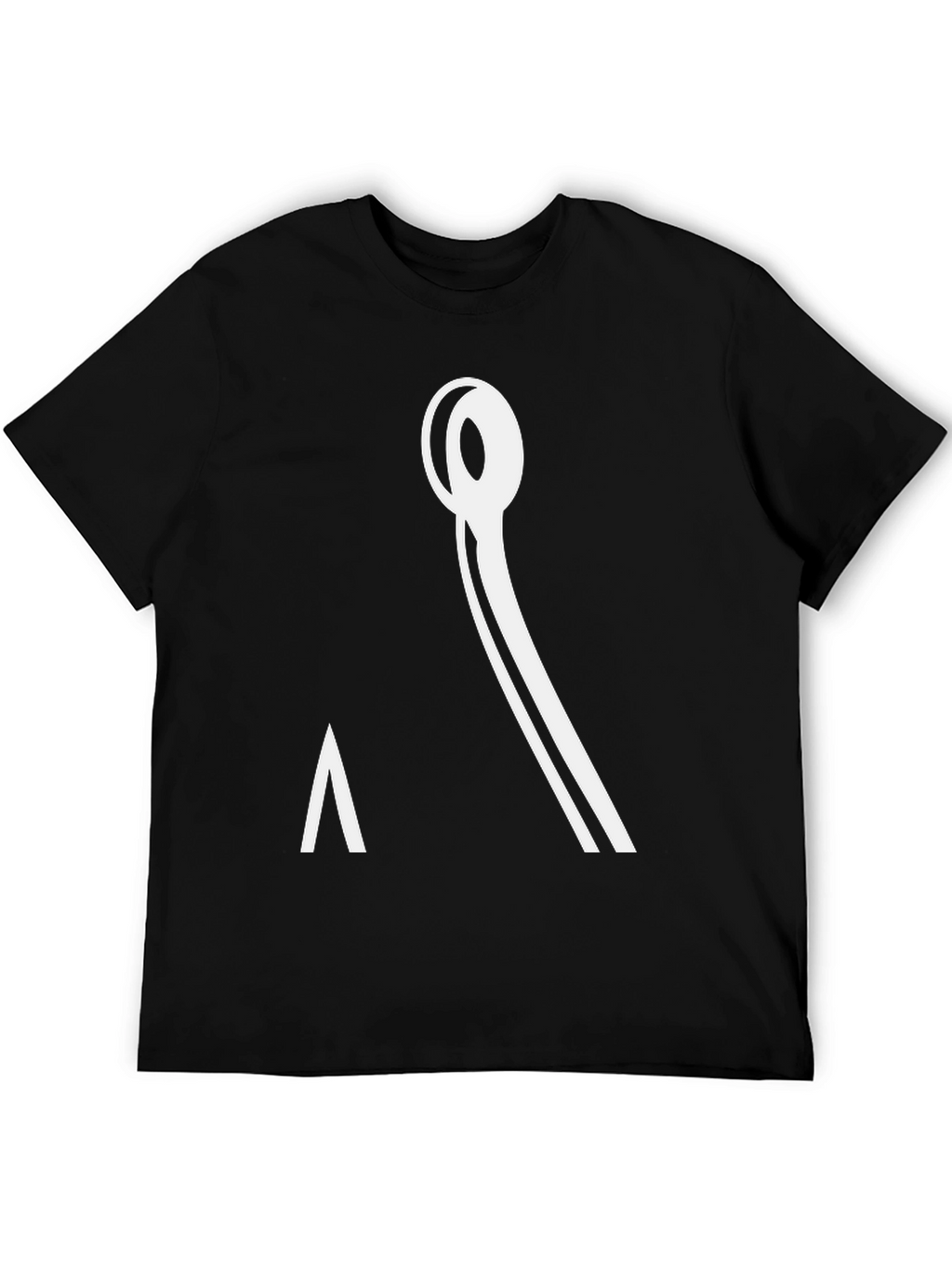 Minimalist Black Tee with Abstract Graphic Design