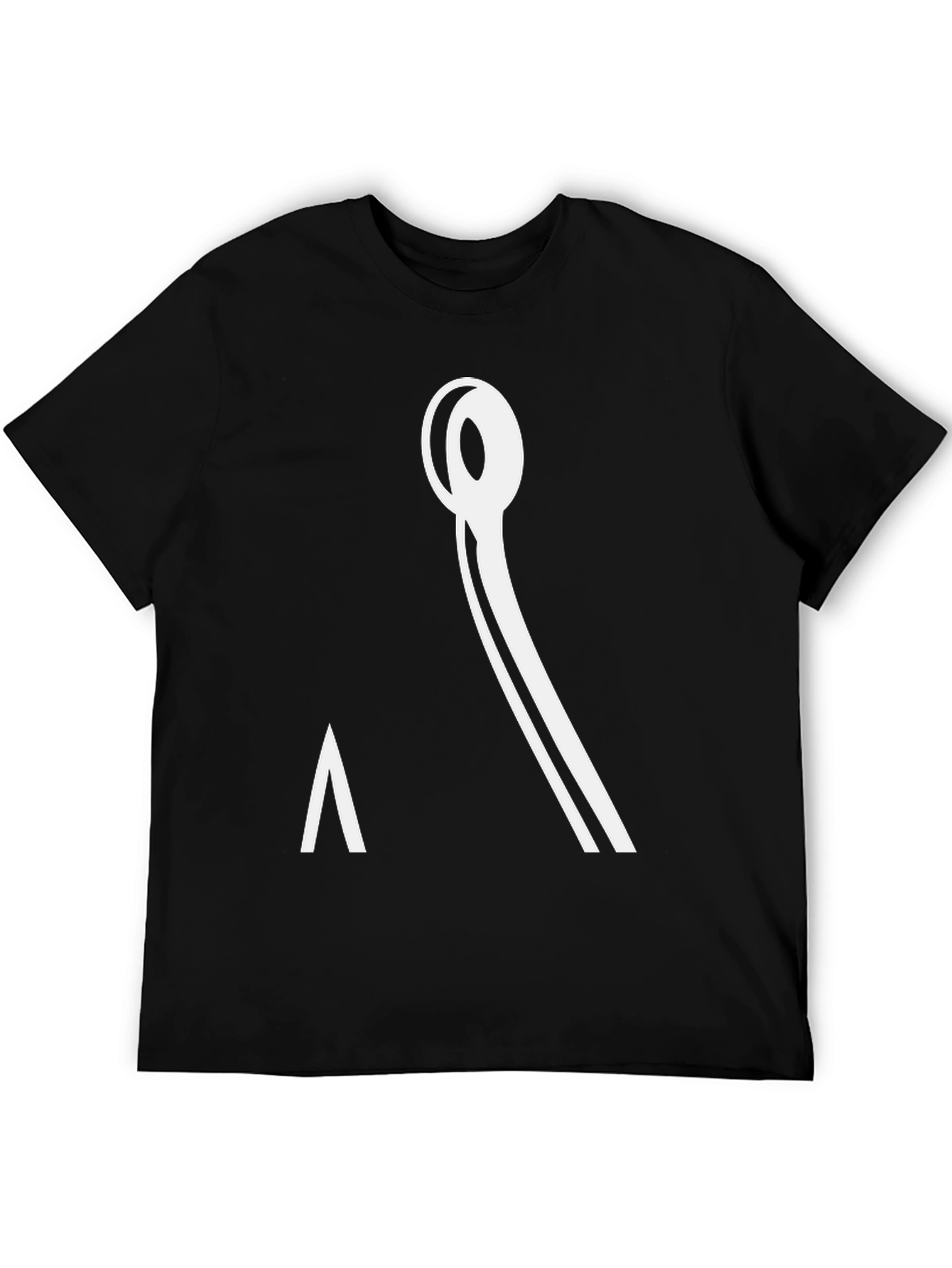 Minimalist Black Tee with Abstract Graphic Design