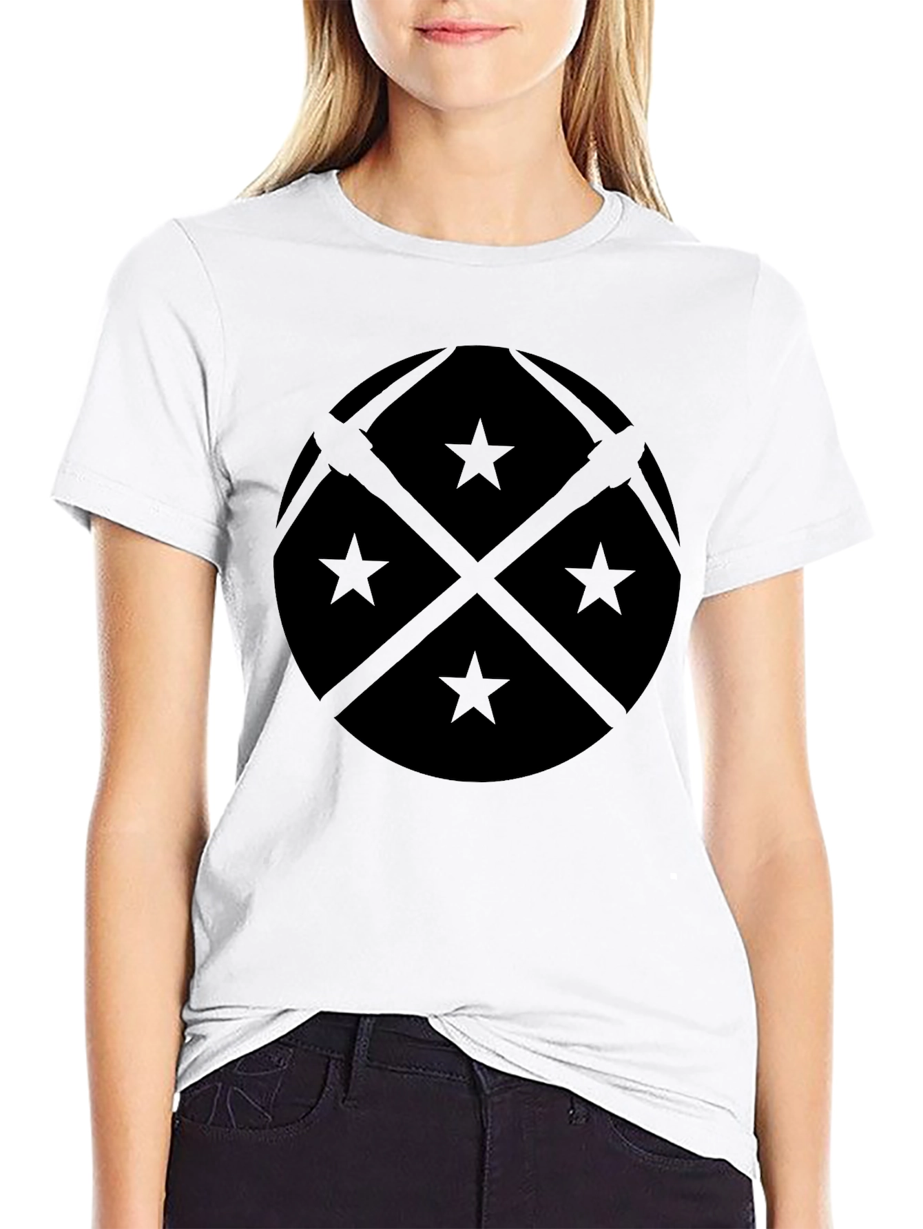 Black Denver Pickaxes & Stars Graphic T-Shirt