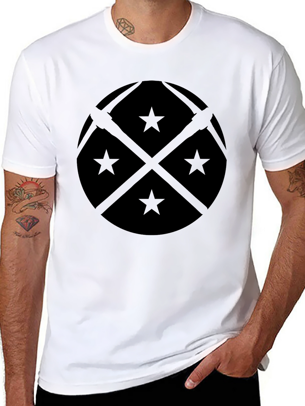 Black Denver Pickaxes & Stars Graphic T-Shirt