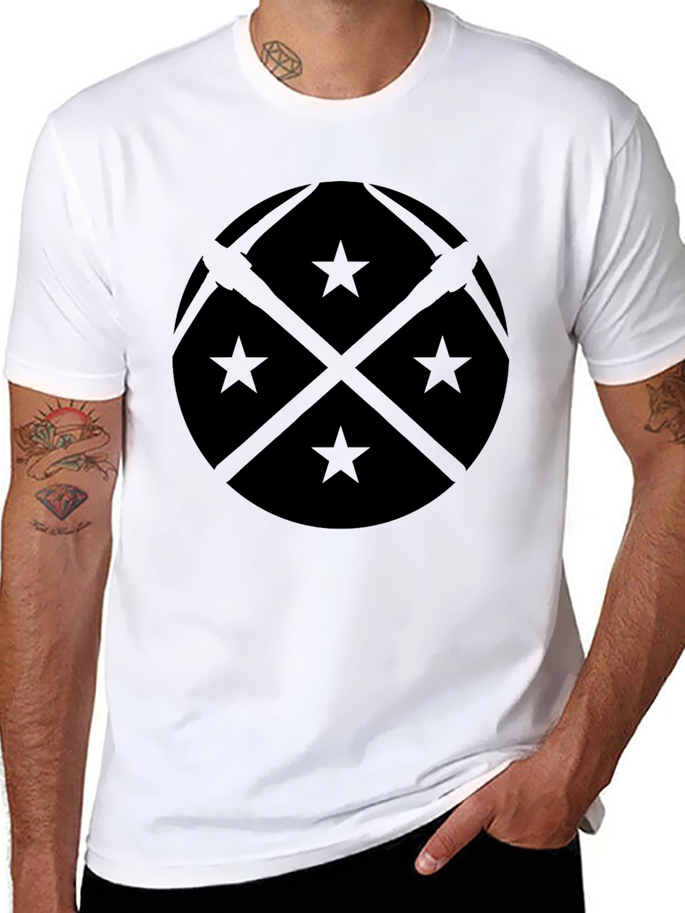 Black Denver Pickaxes & Stars Graphic T-Shirt