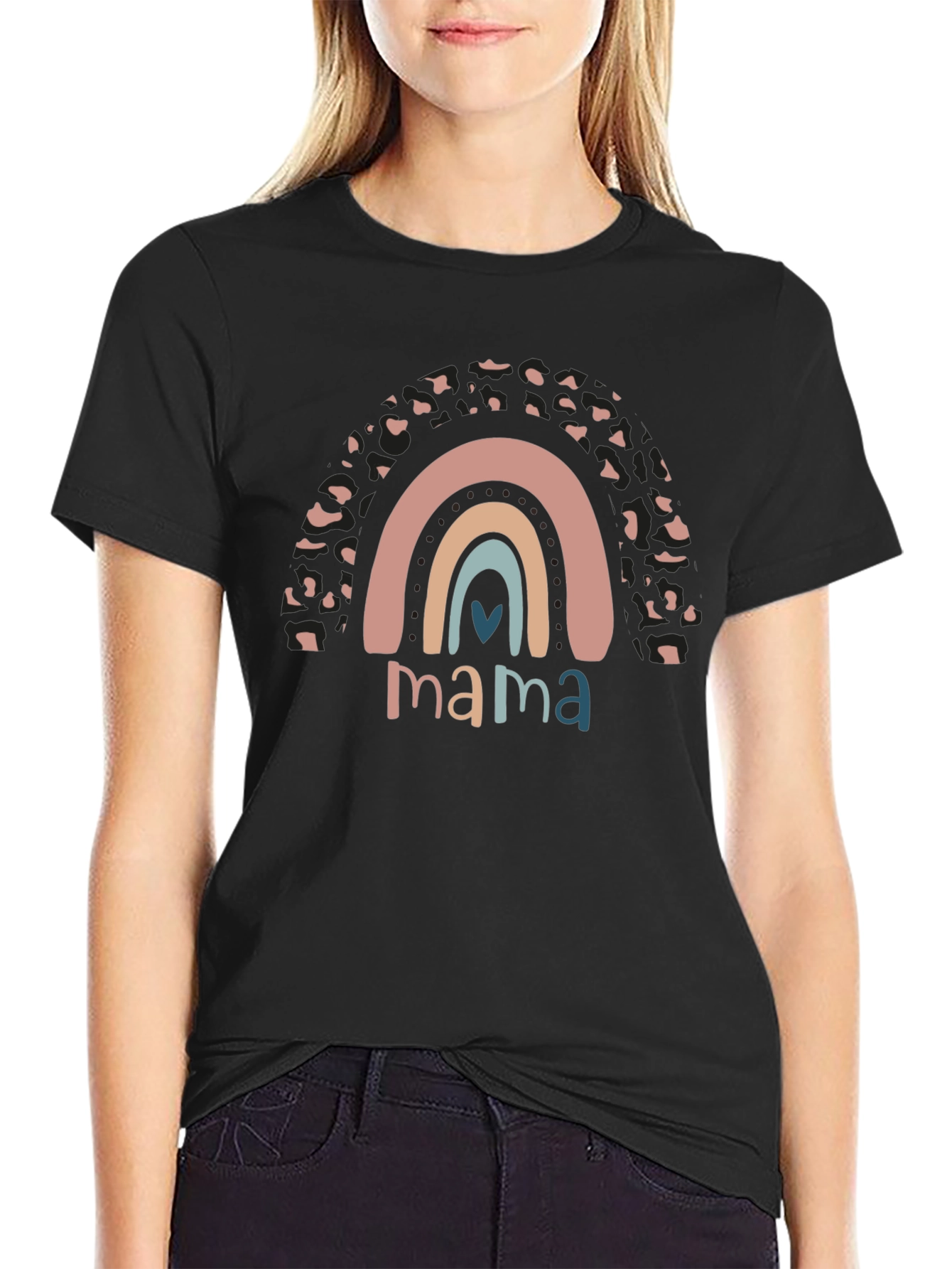 Mama Rainbow Graphic Tee - Stylish Mom Apparel