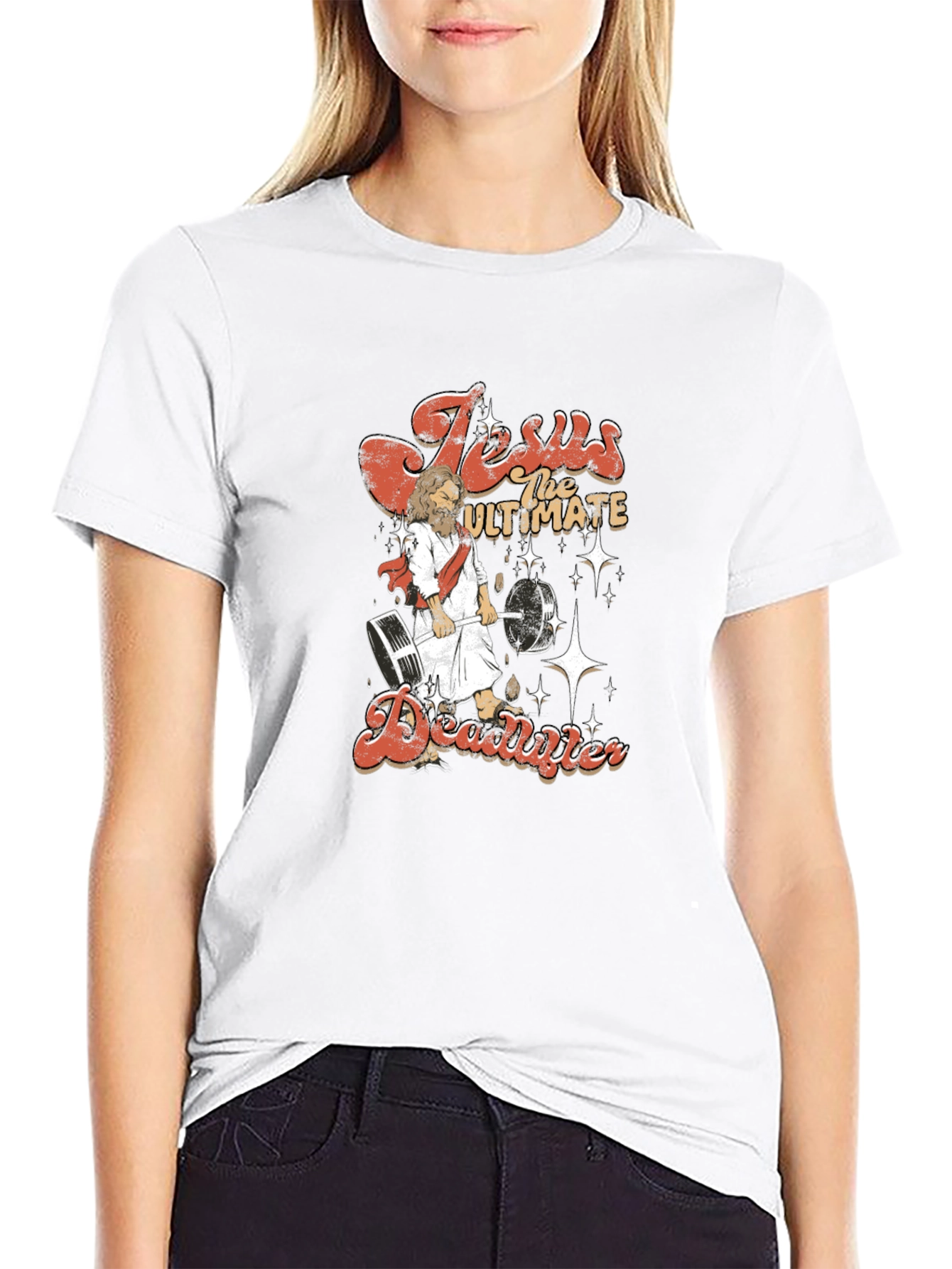 Jesus the Ultimate Deadlifter Graphic Tee - Black