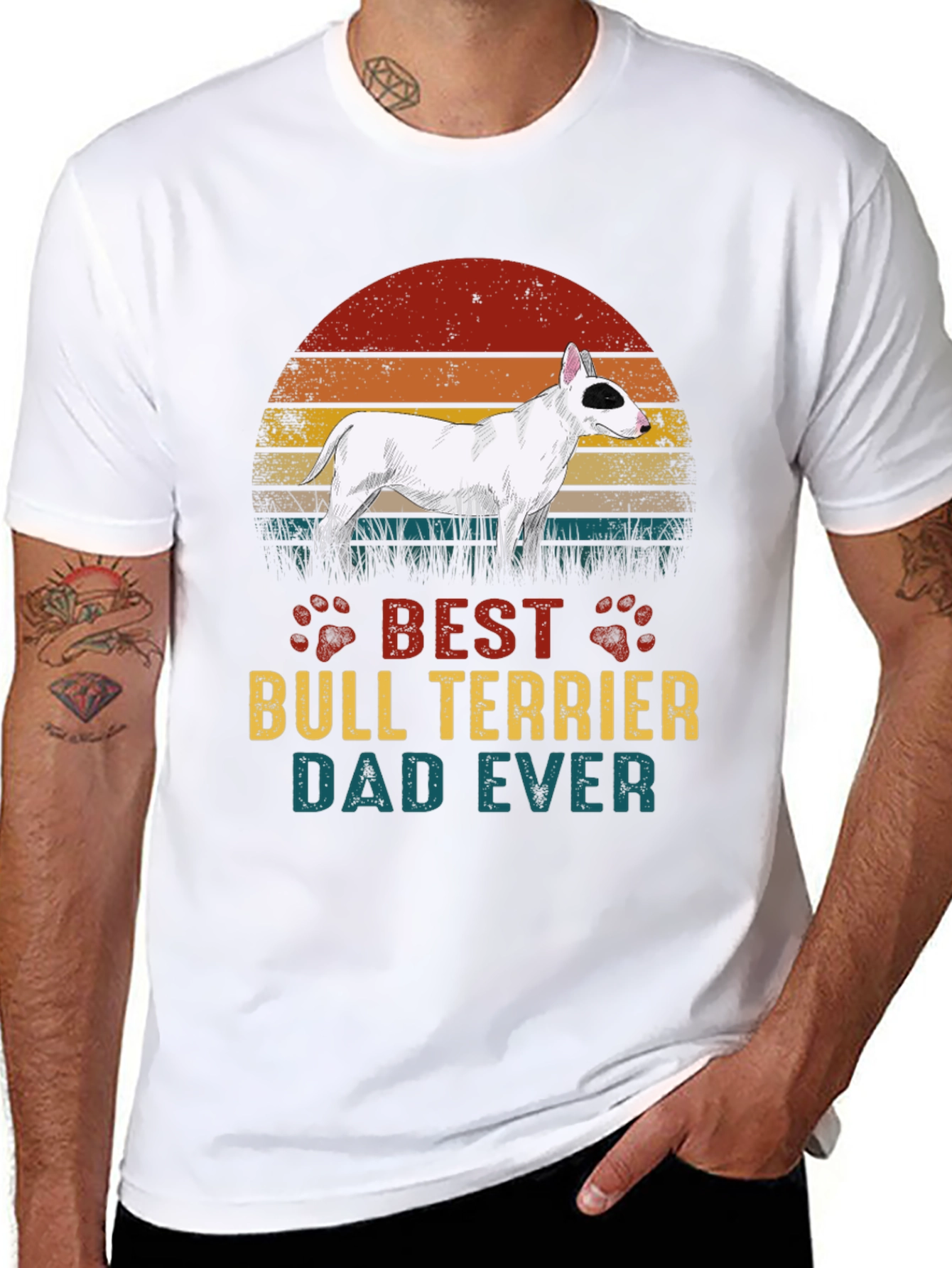 Best Bull Terrier Dad Ever Graphic T-Shirt