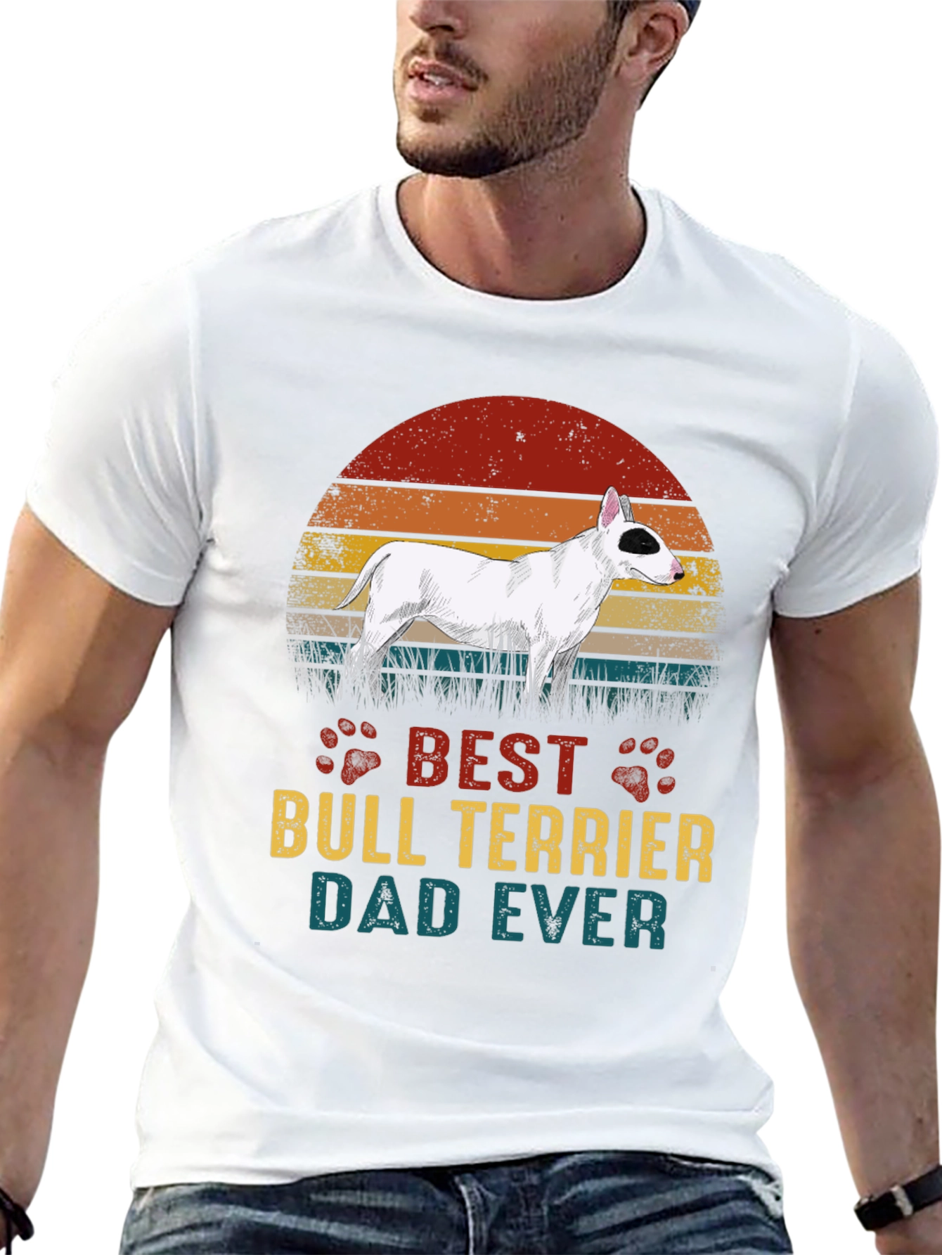 Best Bull Terrier Dad Ever Graphic T-Shirt