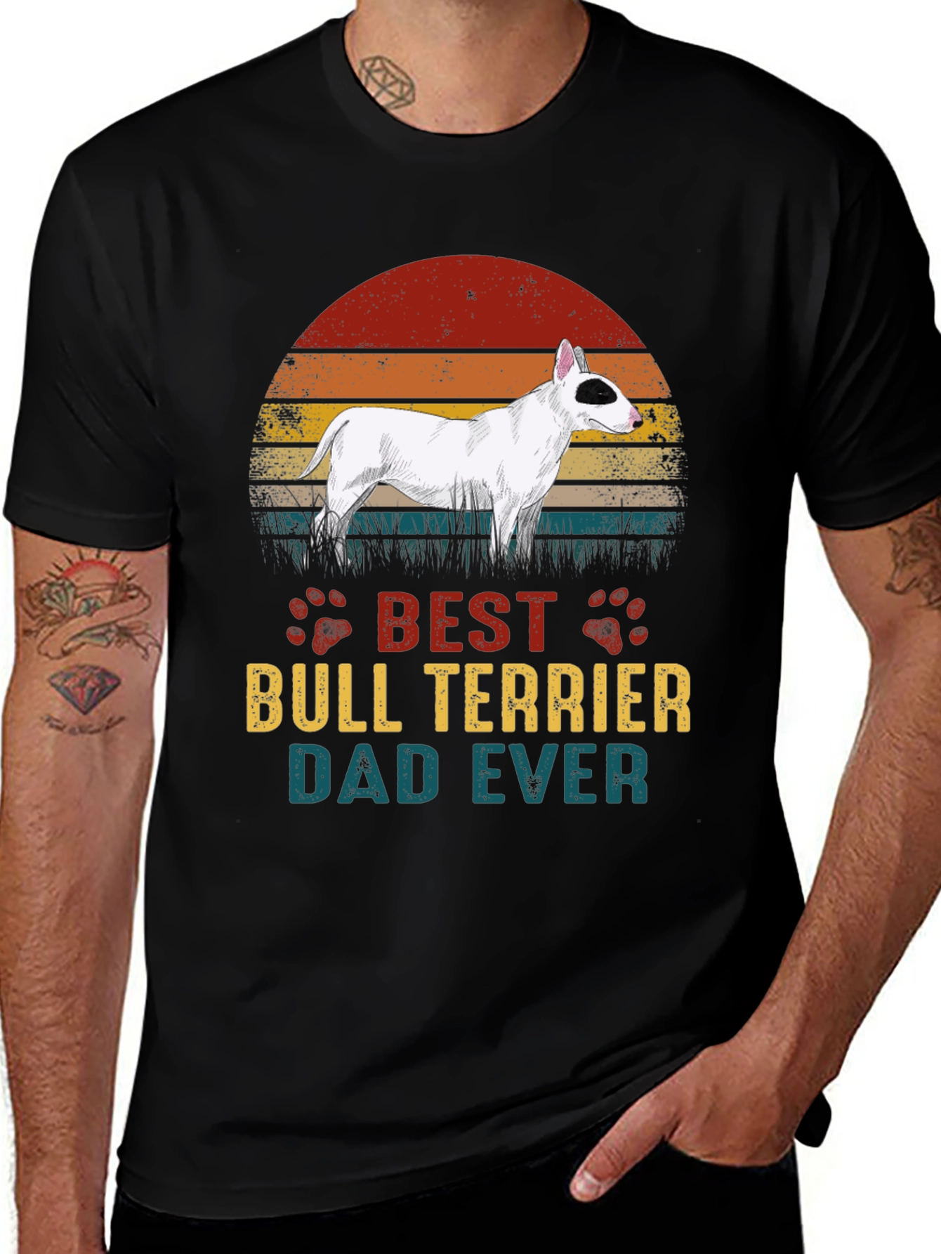 Best Bull Terrier Dad Ever Graphic T-Shirt