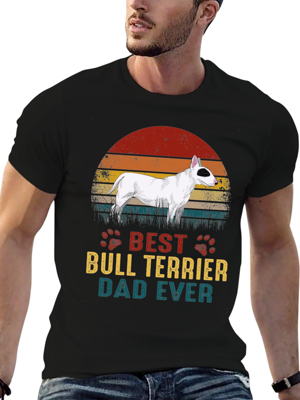 Best Bull Terrier Dad Ever Graphic T-Shirt