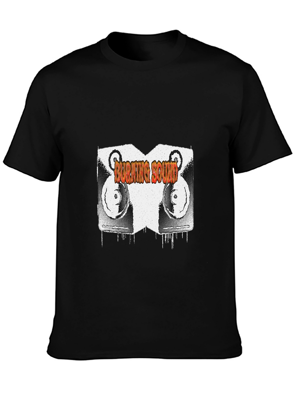 Burning Sound Graphic Black T-Shirt