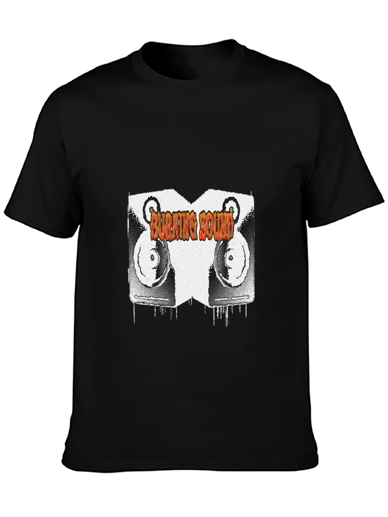 Burning Sound Graphic Black T-Shirt