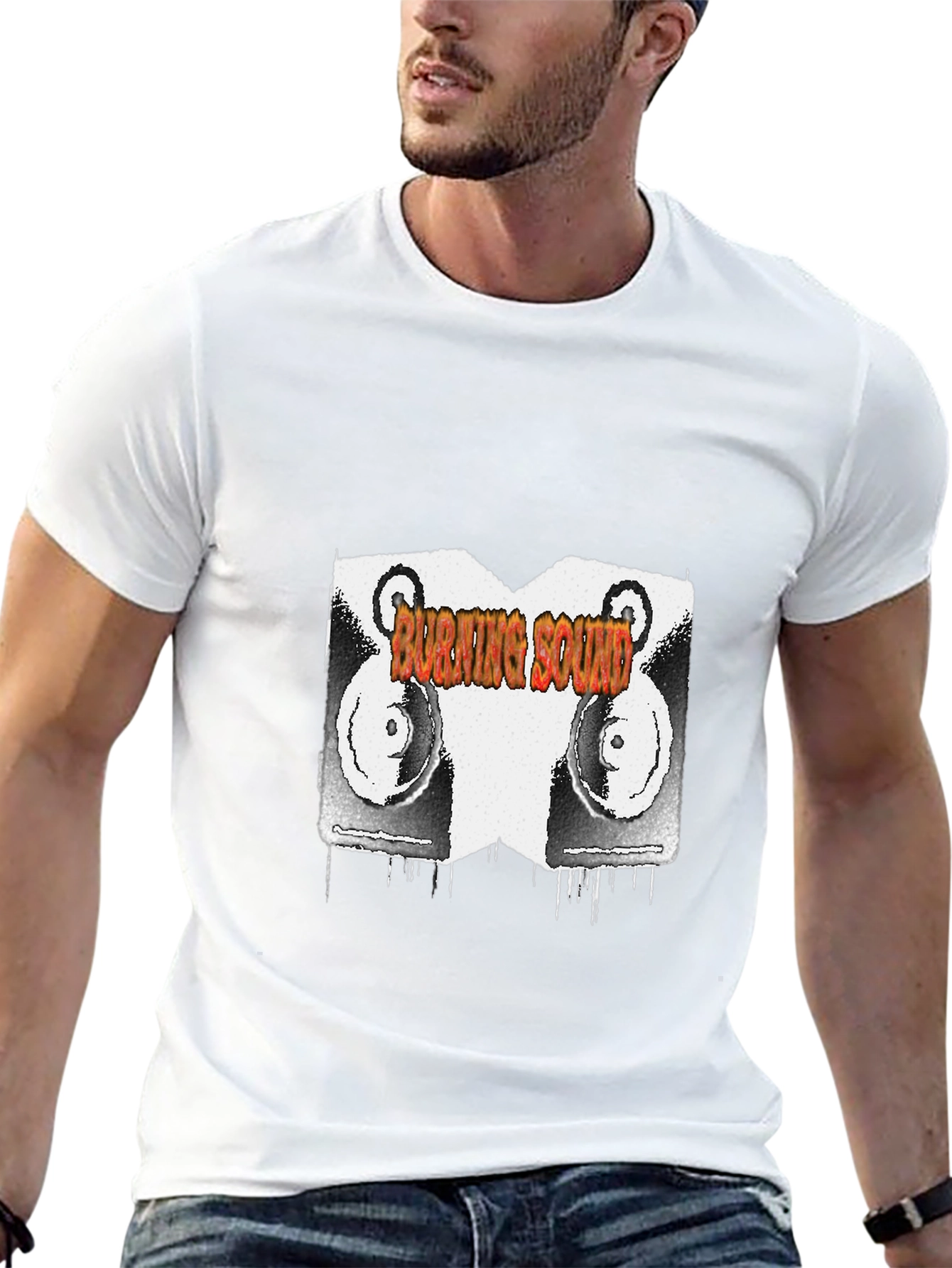 Burning Sound Graphic Black T-Shirt
