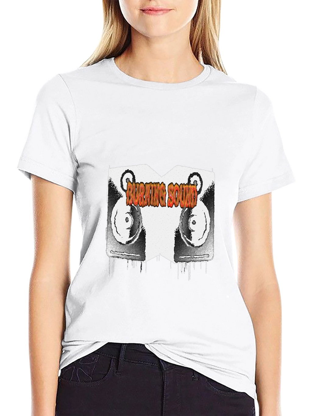 Burning Sound Graphic Black T-Shirt