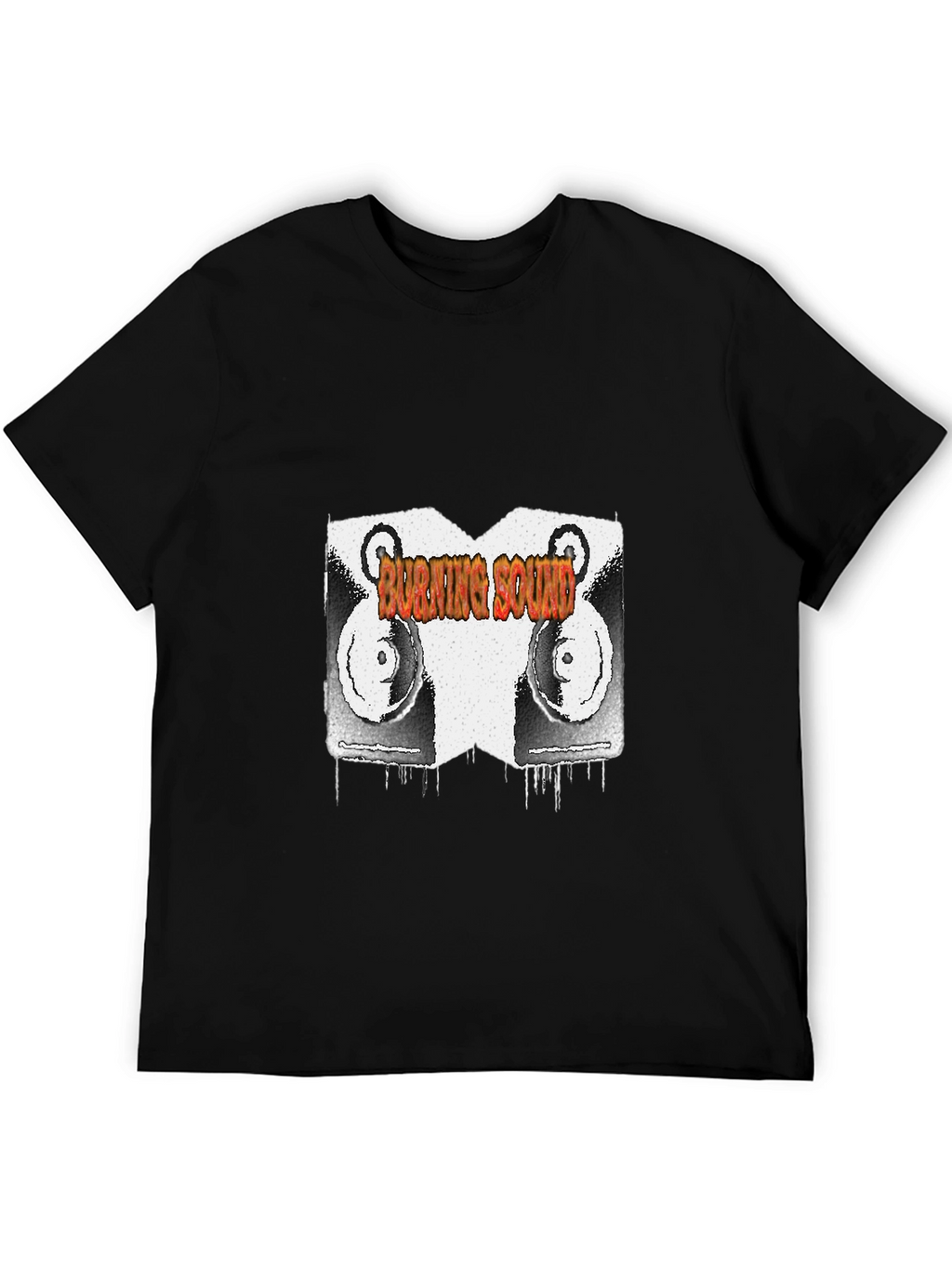 Burning Sound Graphic Black T-Shirt
