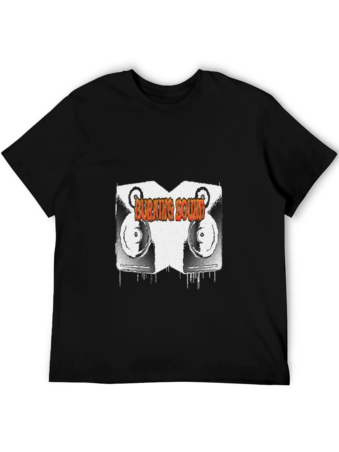 Burning Sound Graphic Black T-Shirt